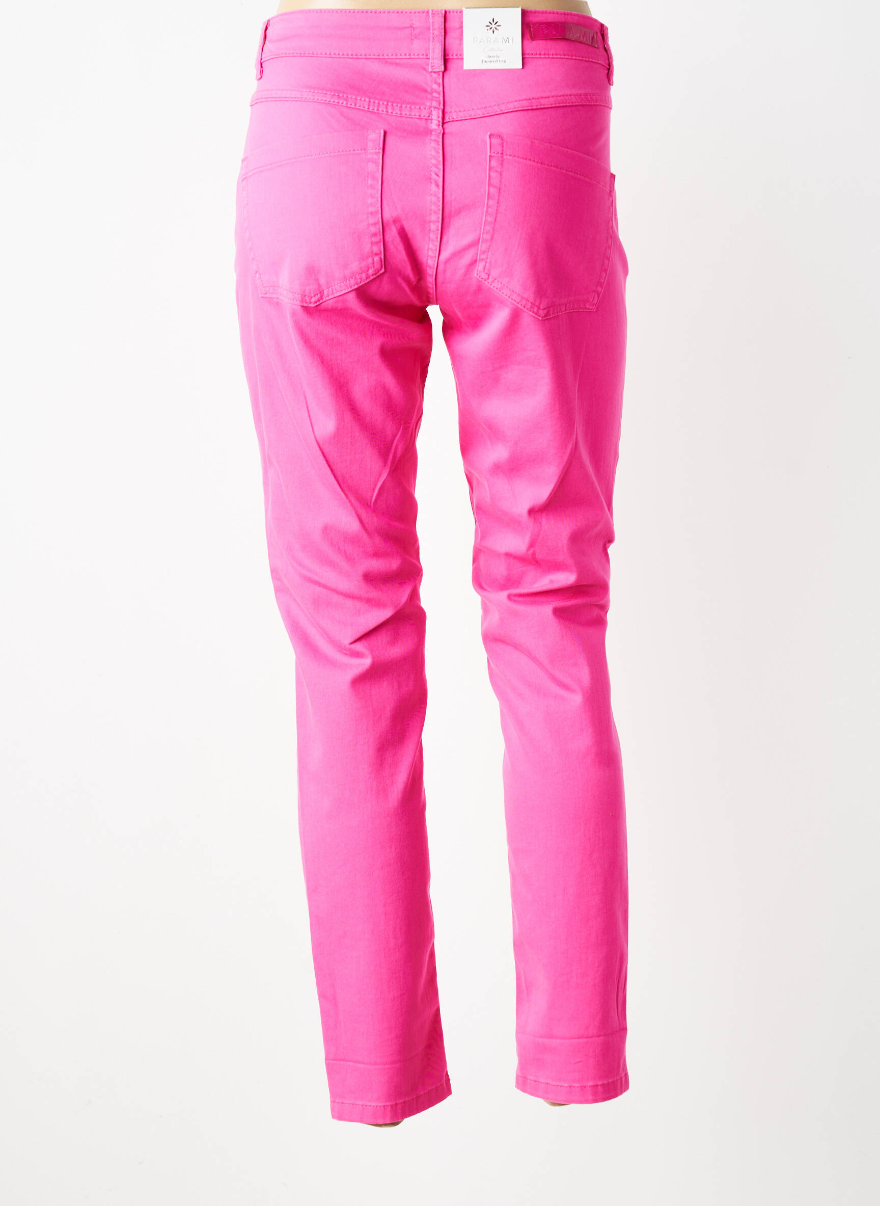 Pantalon slim țesătură poplin mărime normală roz PARA MI femeie