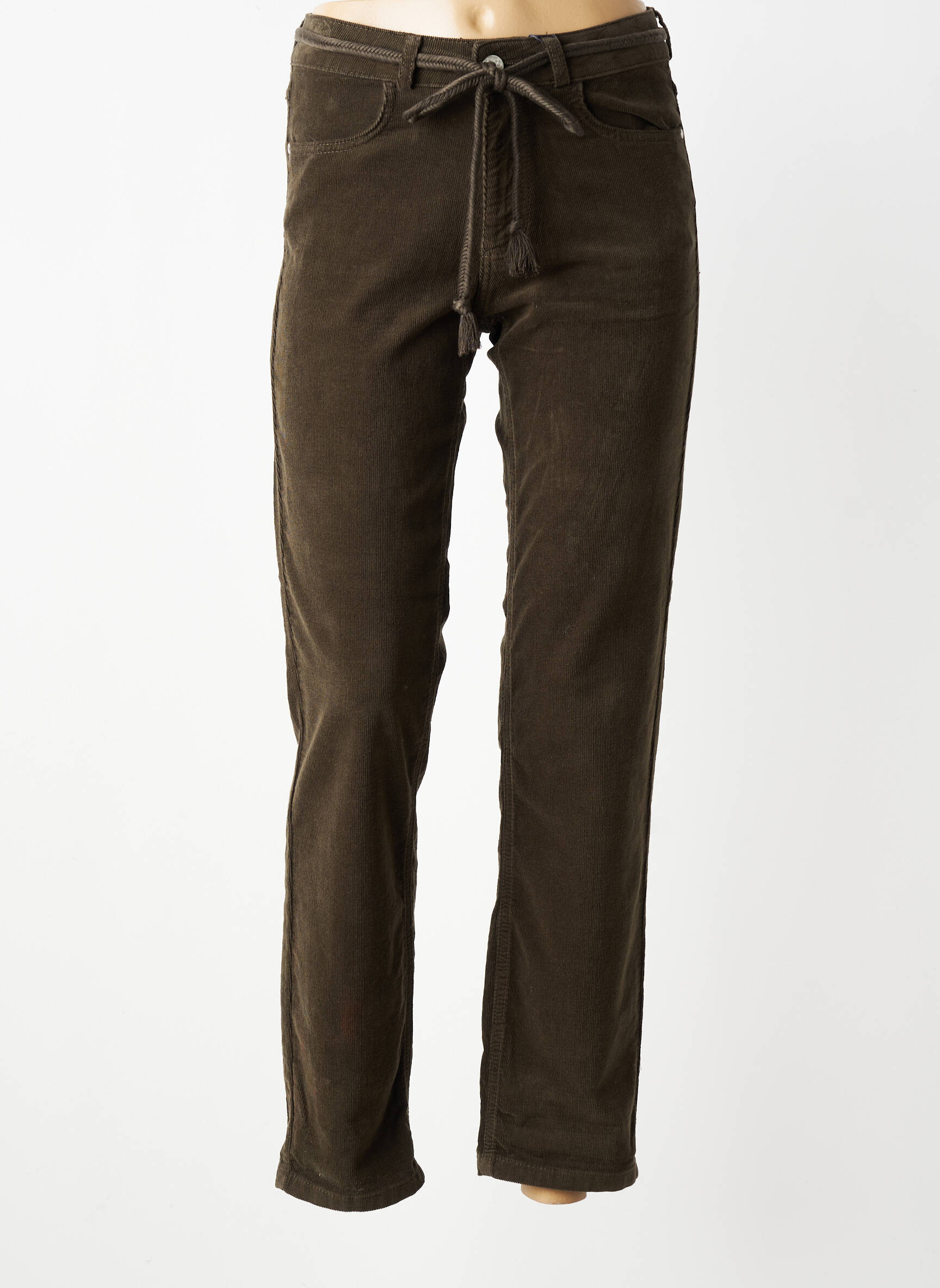 Pantalon drept elasticitate mărime normală verde PARA MI femeie