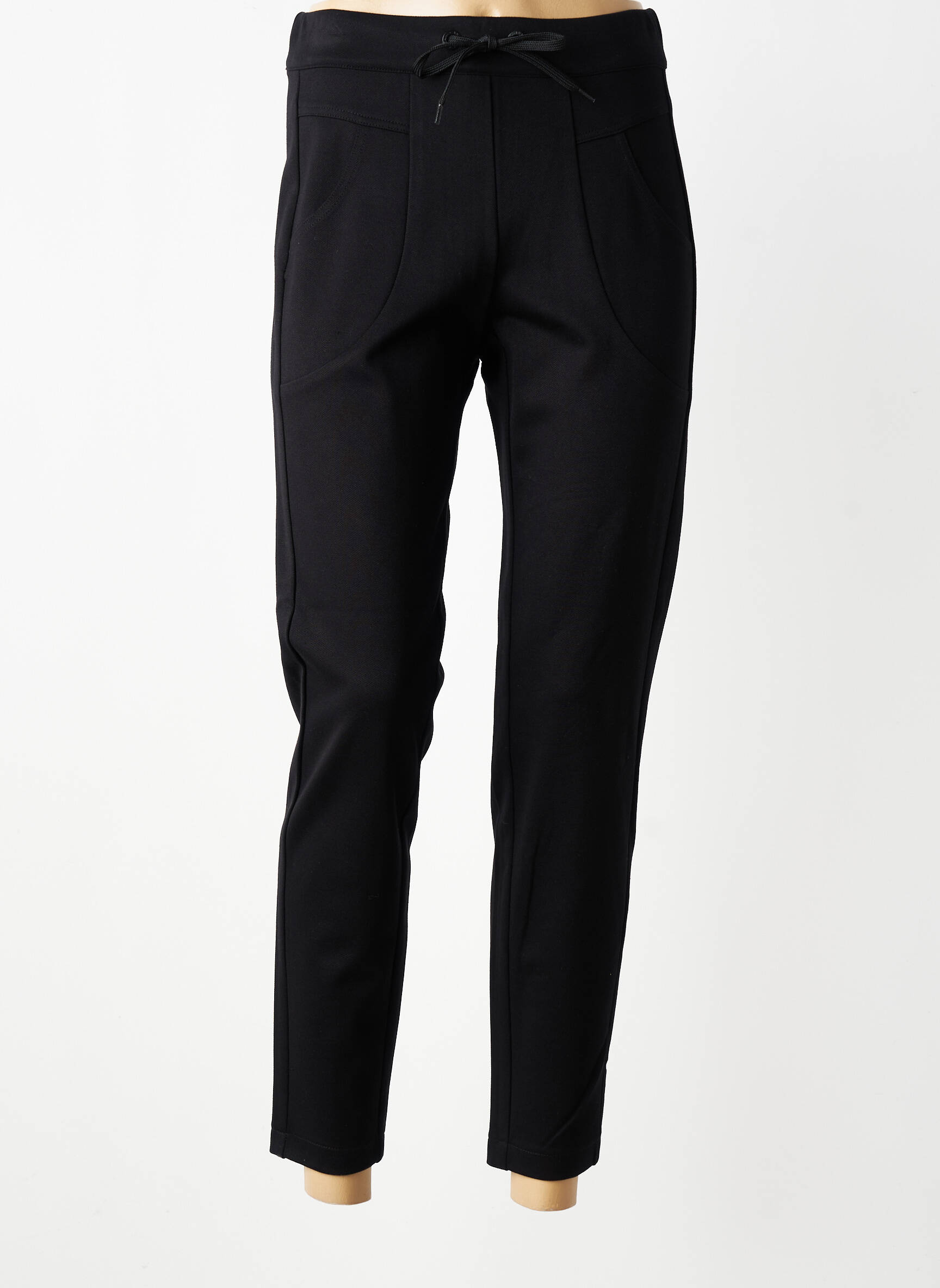 Pantalon 7/8 elasticitate mărime normală negru ANDAM femeie