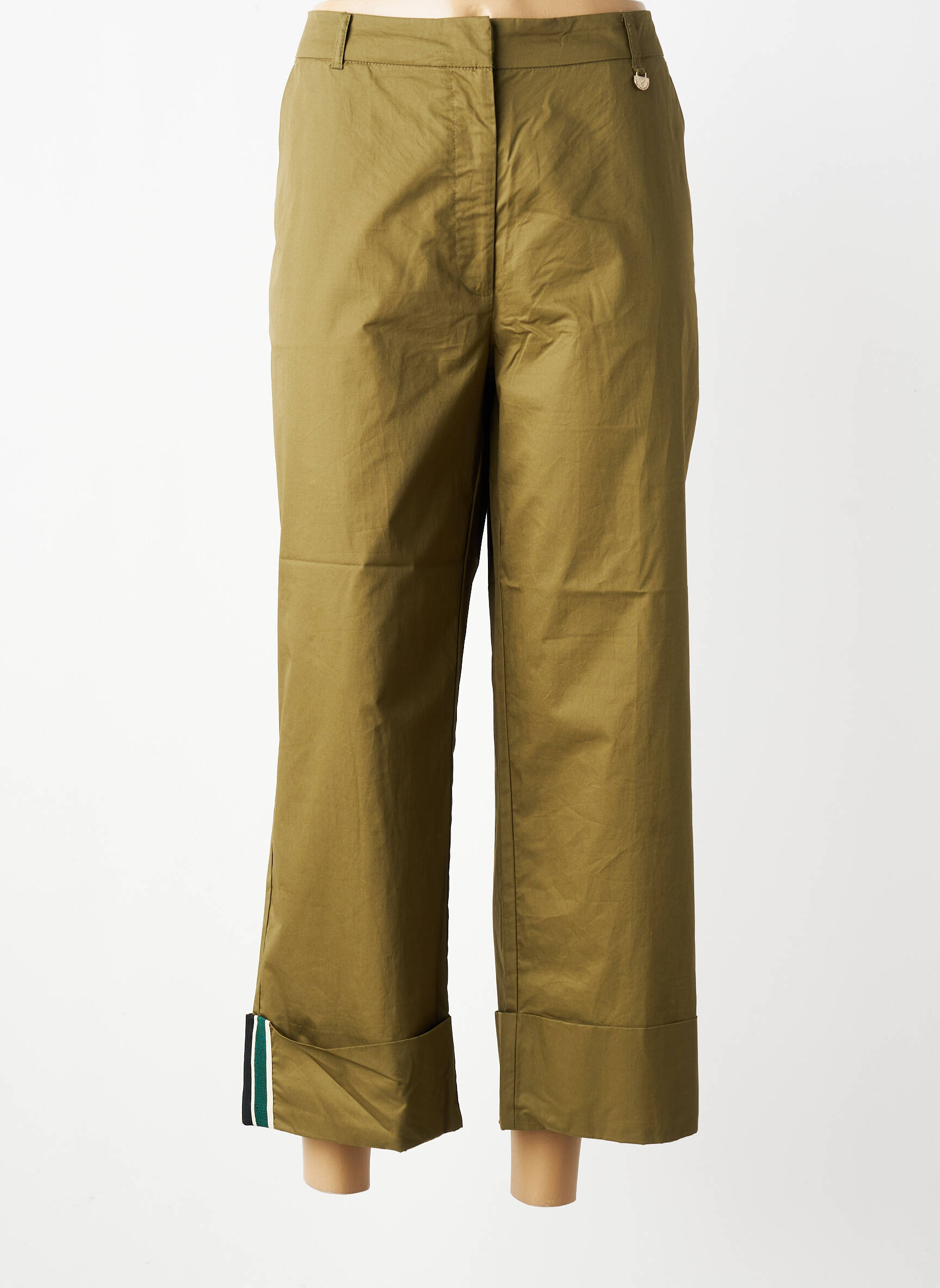 Pantalon 7/8 țesătură poplin mărime normală verde LOLA CASADEMUNT femeie