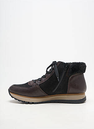 Adidași material neted toc plat până la 3 cm maro RIEKER femeie