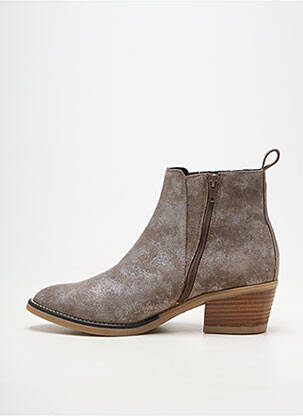 Botine/ghete vârf rotund toc de 4 la 6 cm gri GEO-REINO femeie