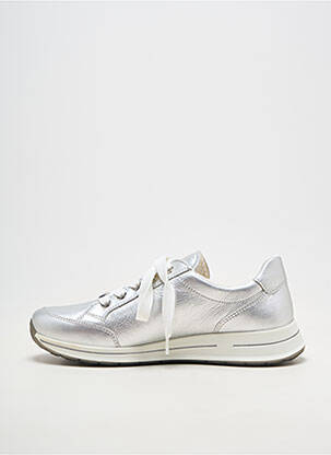 Adidași material neted toc plat până la 3 cm argintiu ARA femeie