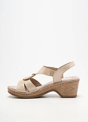 Sandale/pantofi decupați material neted toc de 4 la 6 cm bej ARA femeie