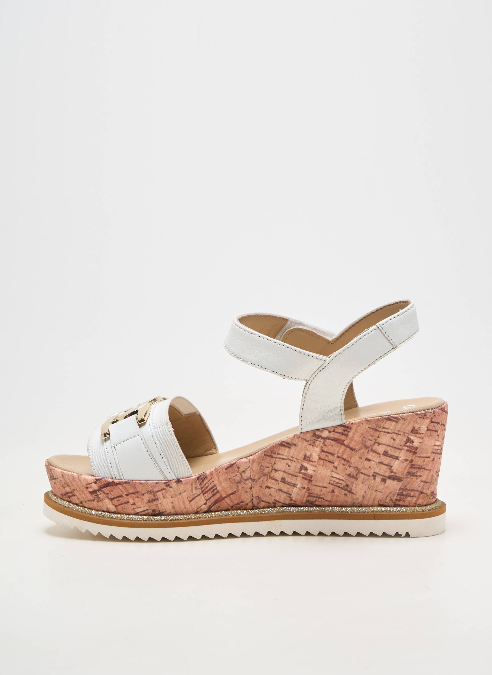 Sandale/pantofi decupați material neted toc de 7 la 9 cm alb ARA femeie