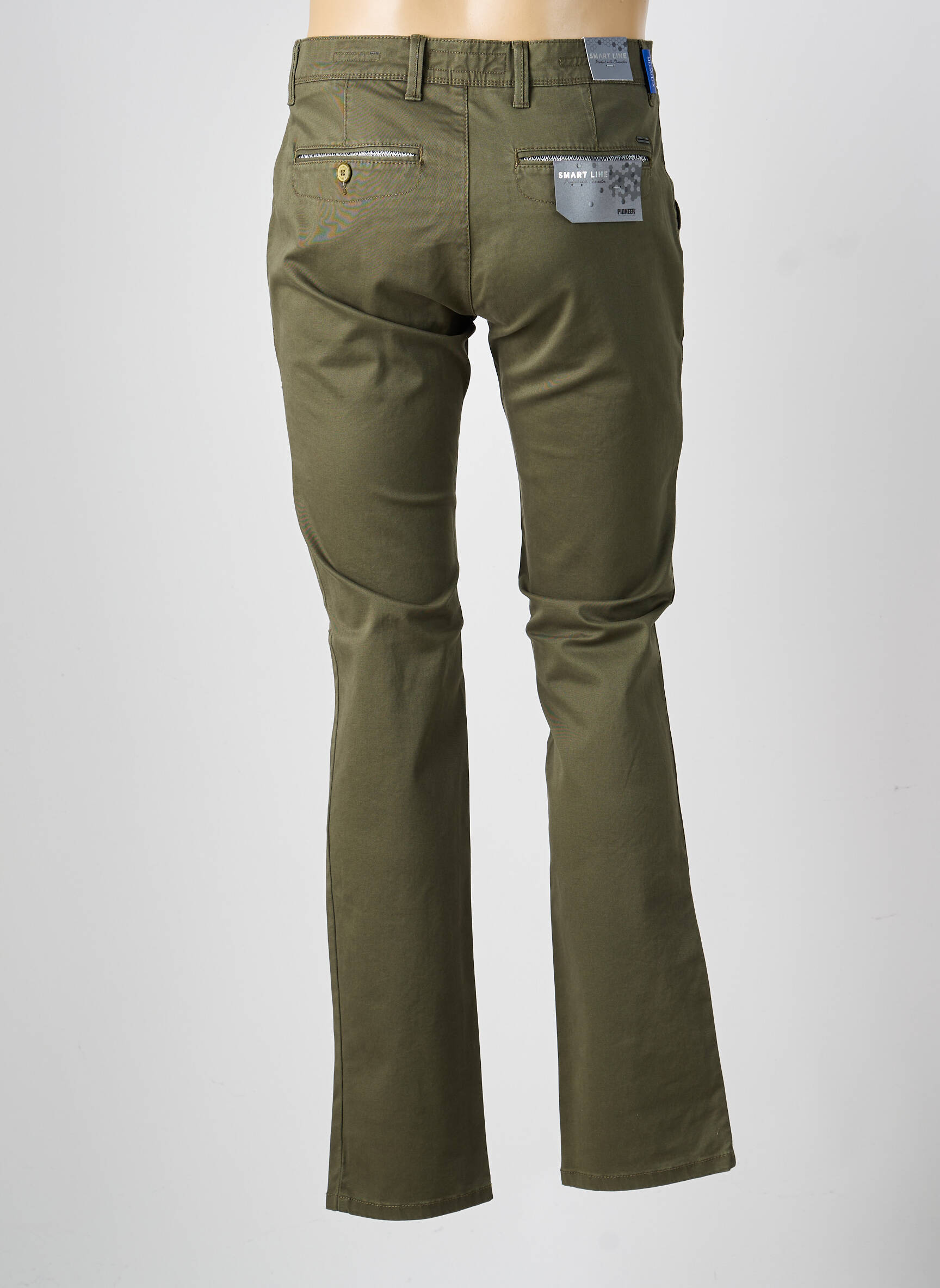 Pantalon chino elasticitate mărime normală verde PIONEER bărbat