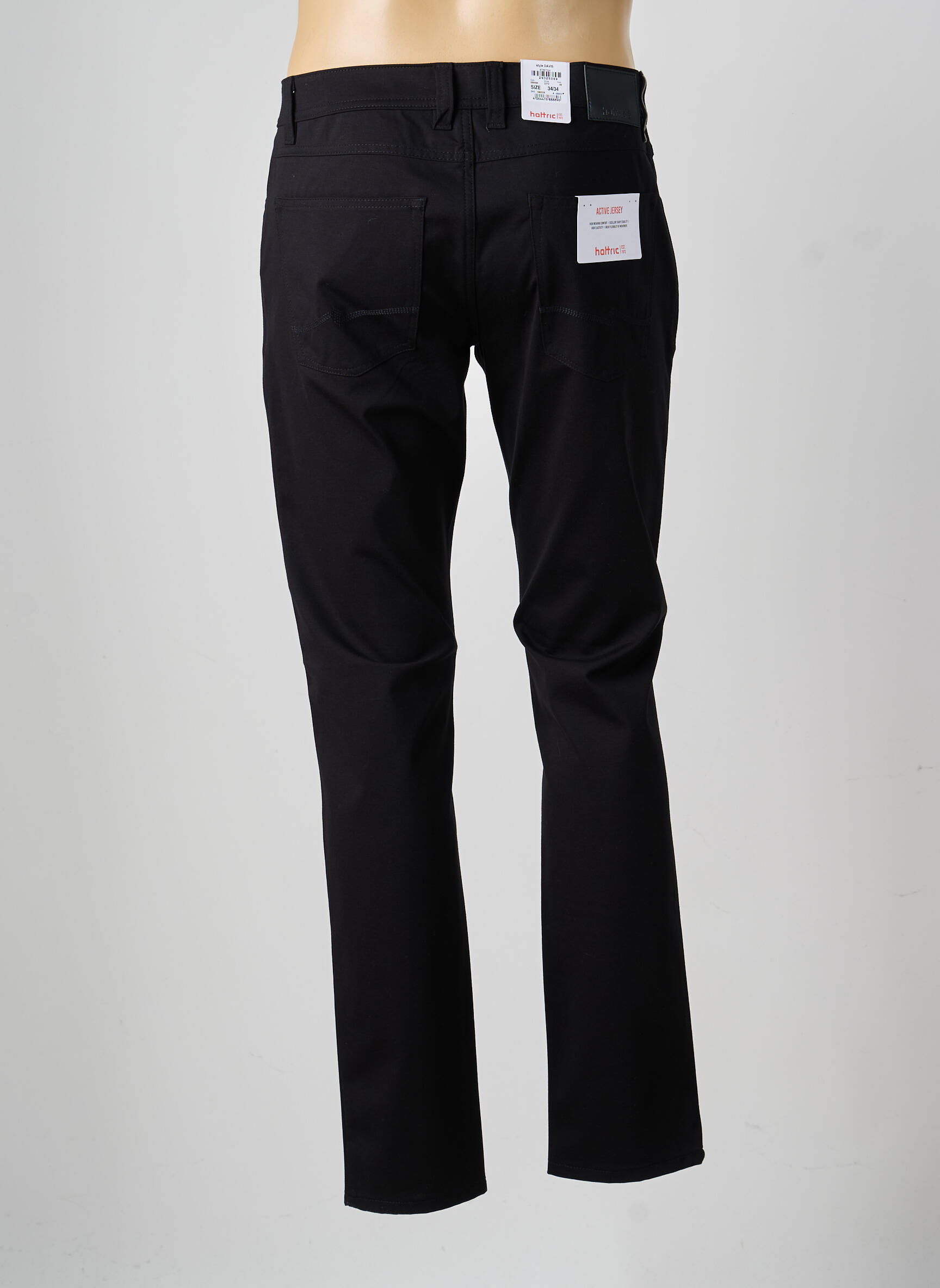 Pantalon slim elasticitate mărime normală negru HATTRIC bărbat