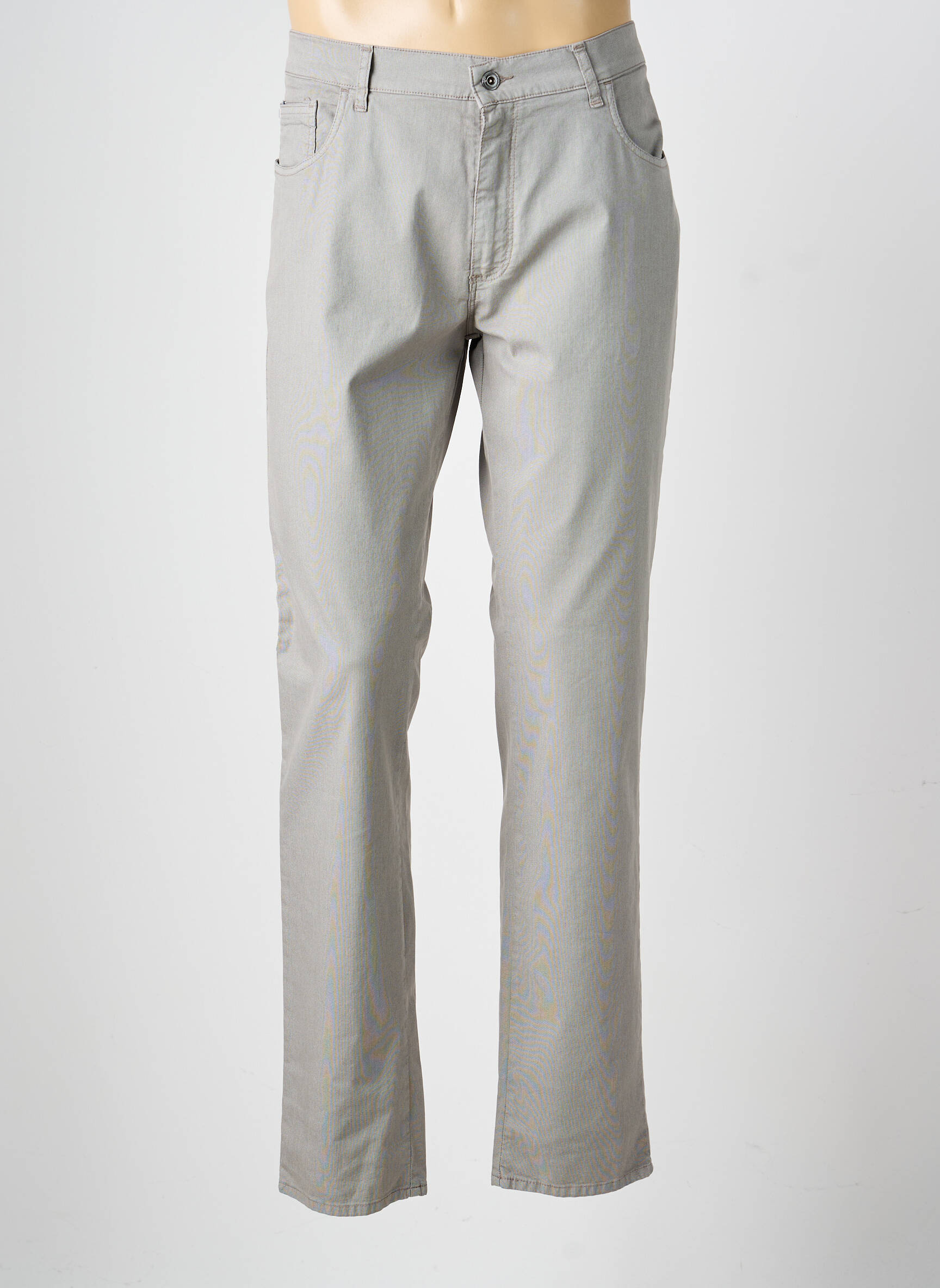 Pantalon slim țesătură poplin mărime normală gri LCDN bărbat