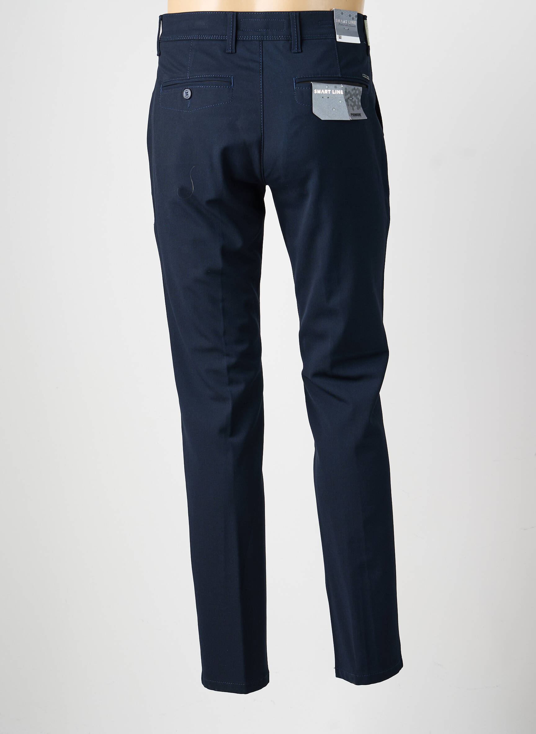 Pantalon chino țesătură poplin mărime normală albastru PIONEER bărbat