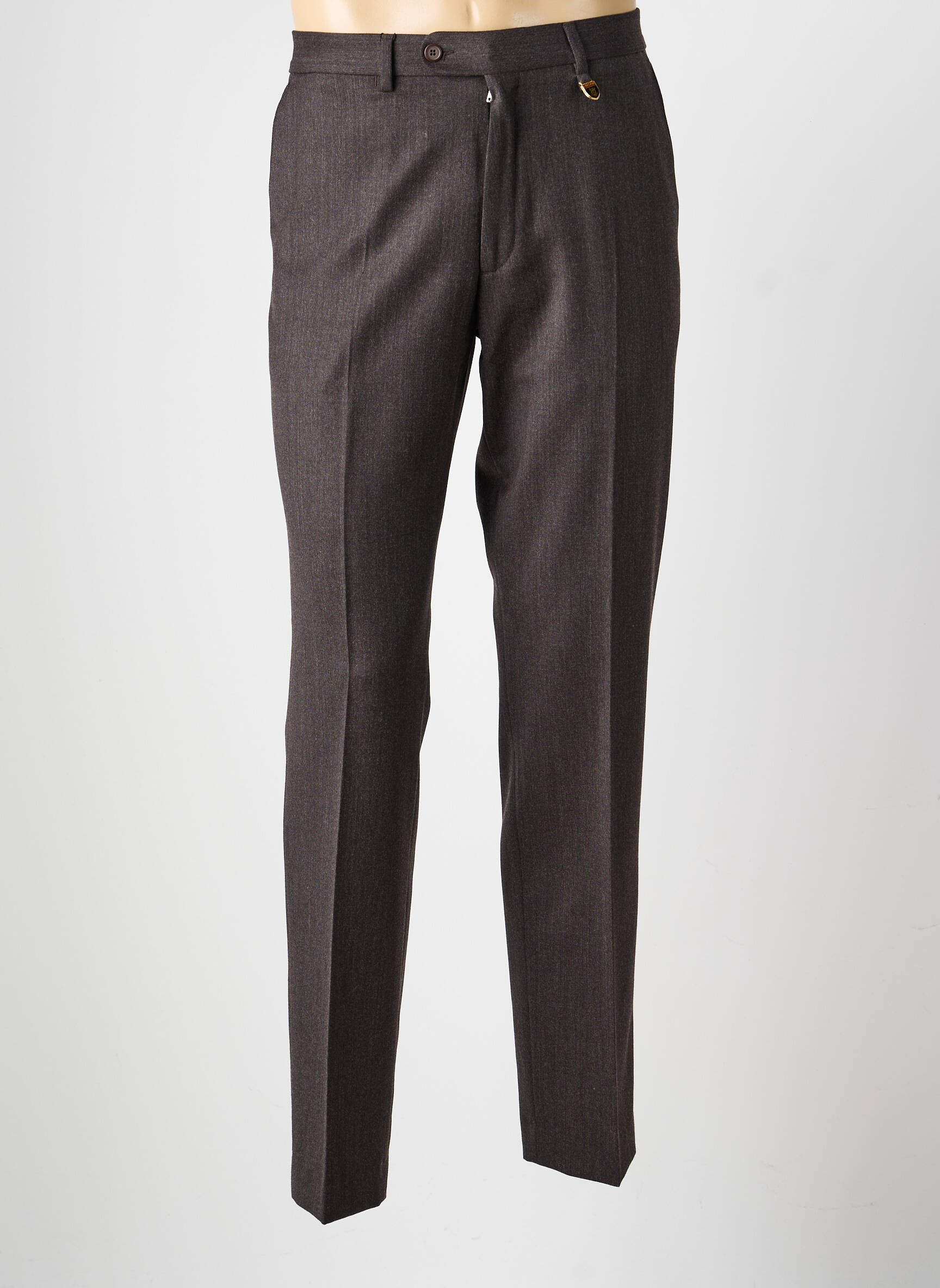 Pantalon slim țesătură melanj mărime normală maro LUCAN bărbat