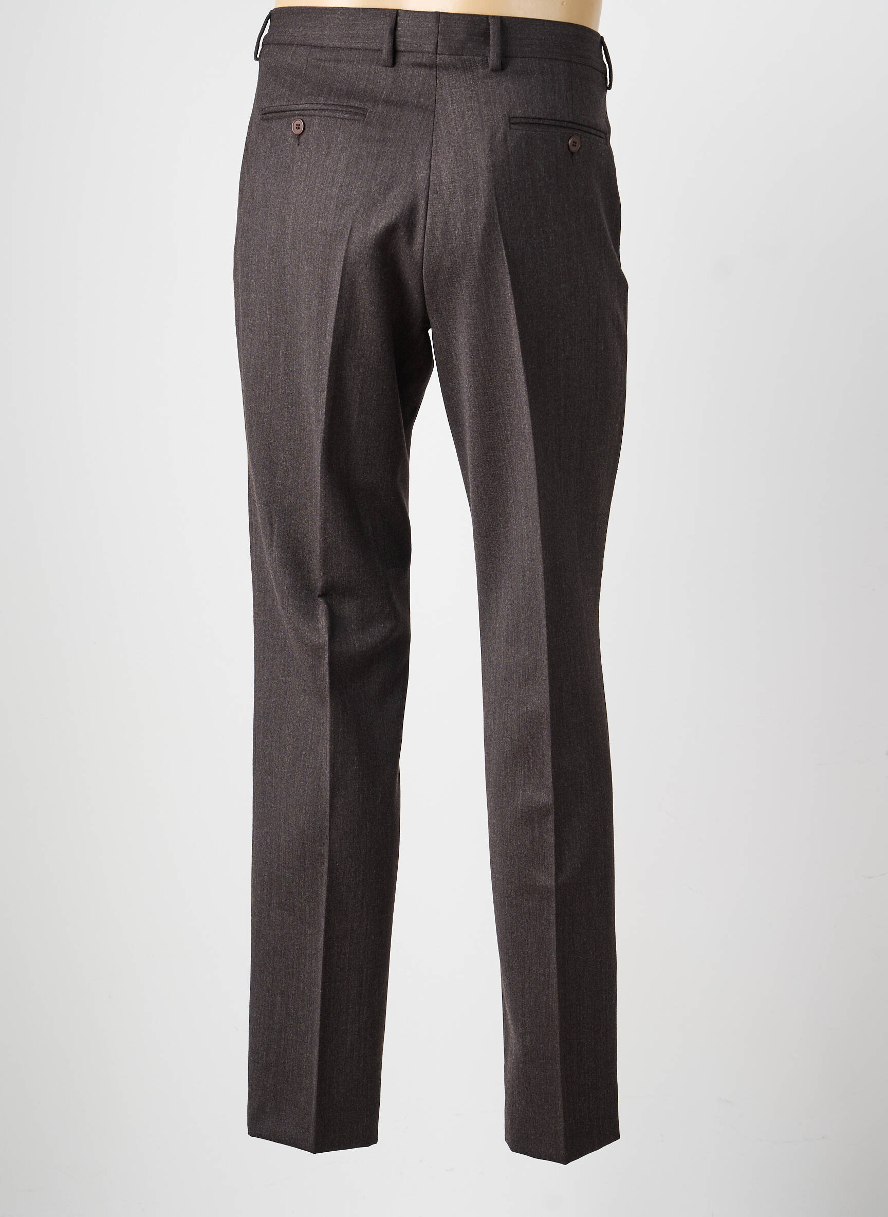 Pantalon slim țesătură melanj mărime normală maro LUCAN bărbat