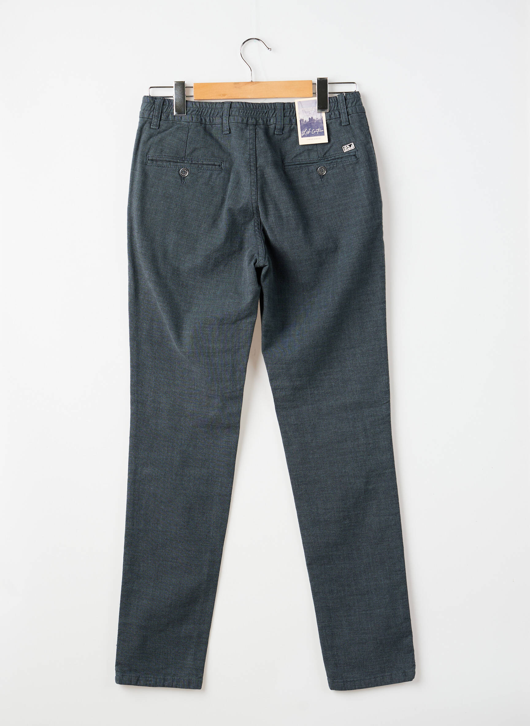 Pantalon chino țesătură melanj mărime normală albastru LDCN bărbat