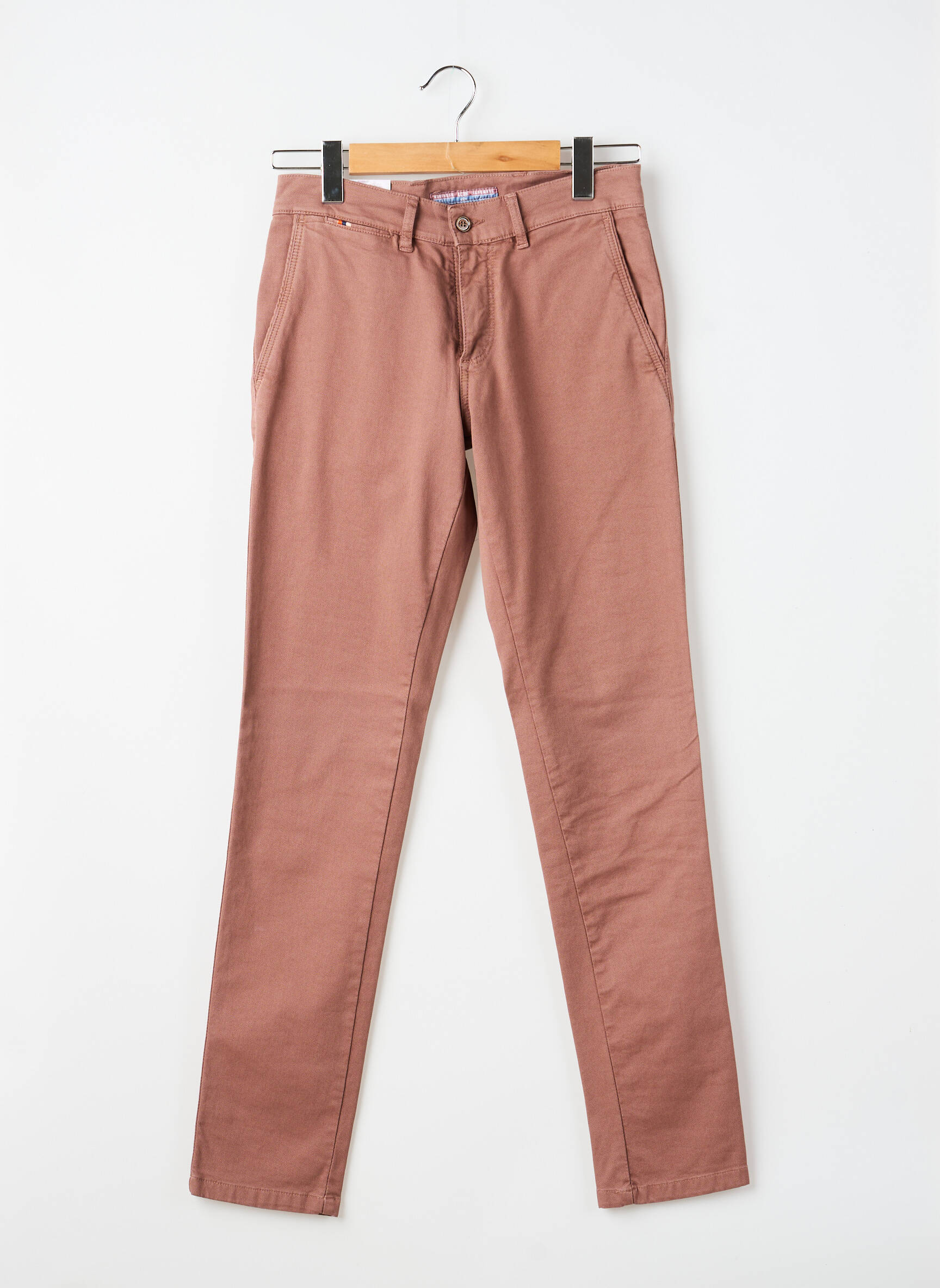 Pantalon chino țesătură poplin mărime normală roz LCDN bărbat