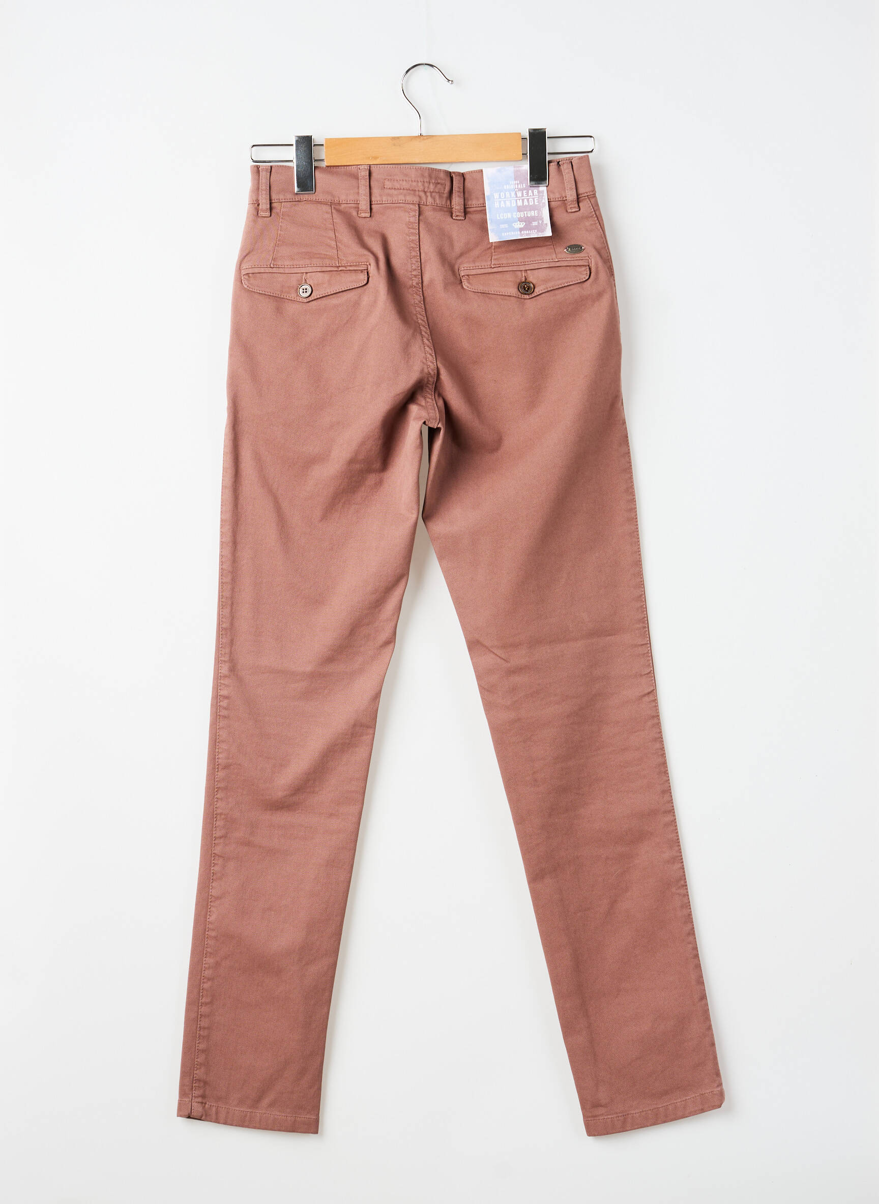 Pantalon chino țesătură poplin mărime normală roz LCDN bărbat