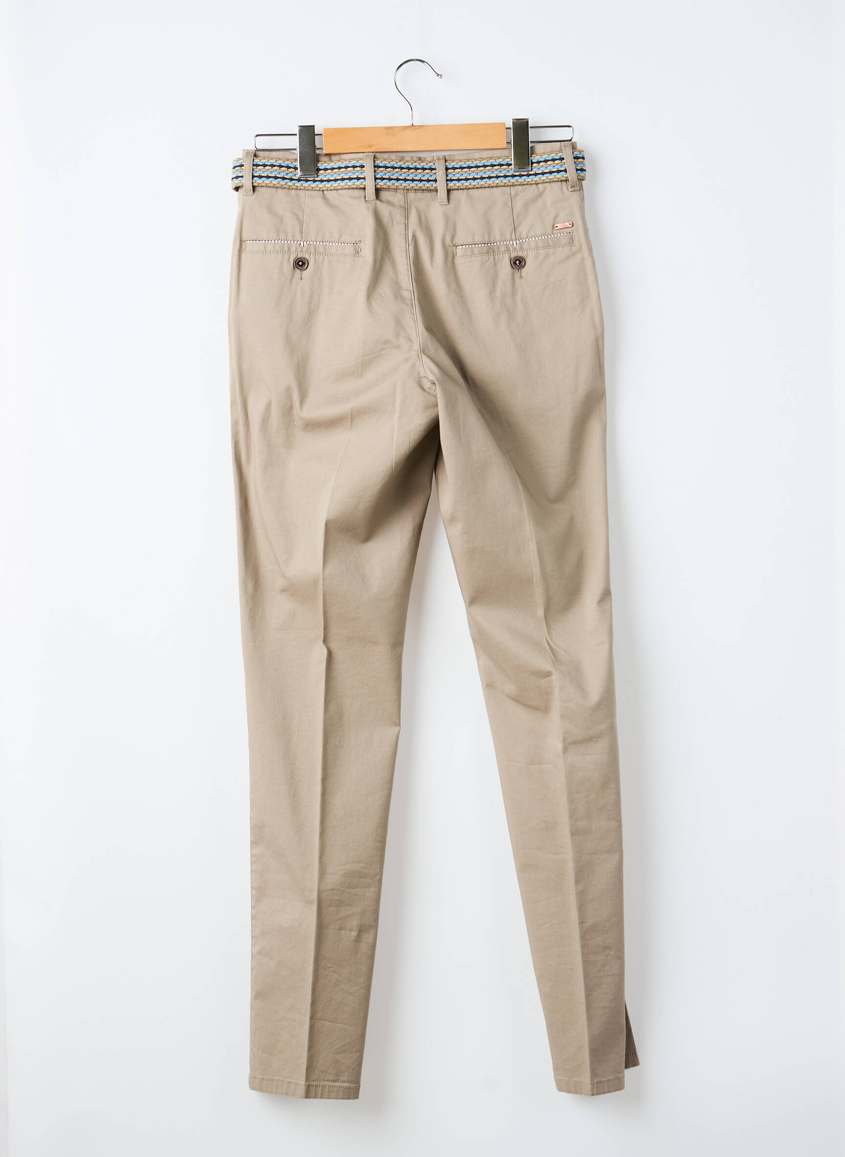 Pantalon chino țesătură poplin mărime normală maro LCDN bărbat