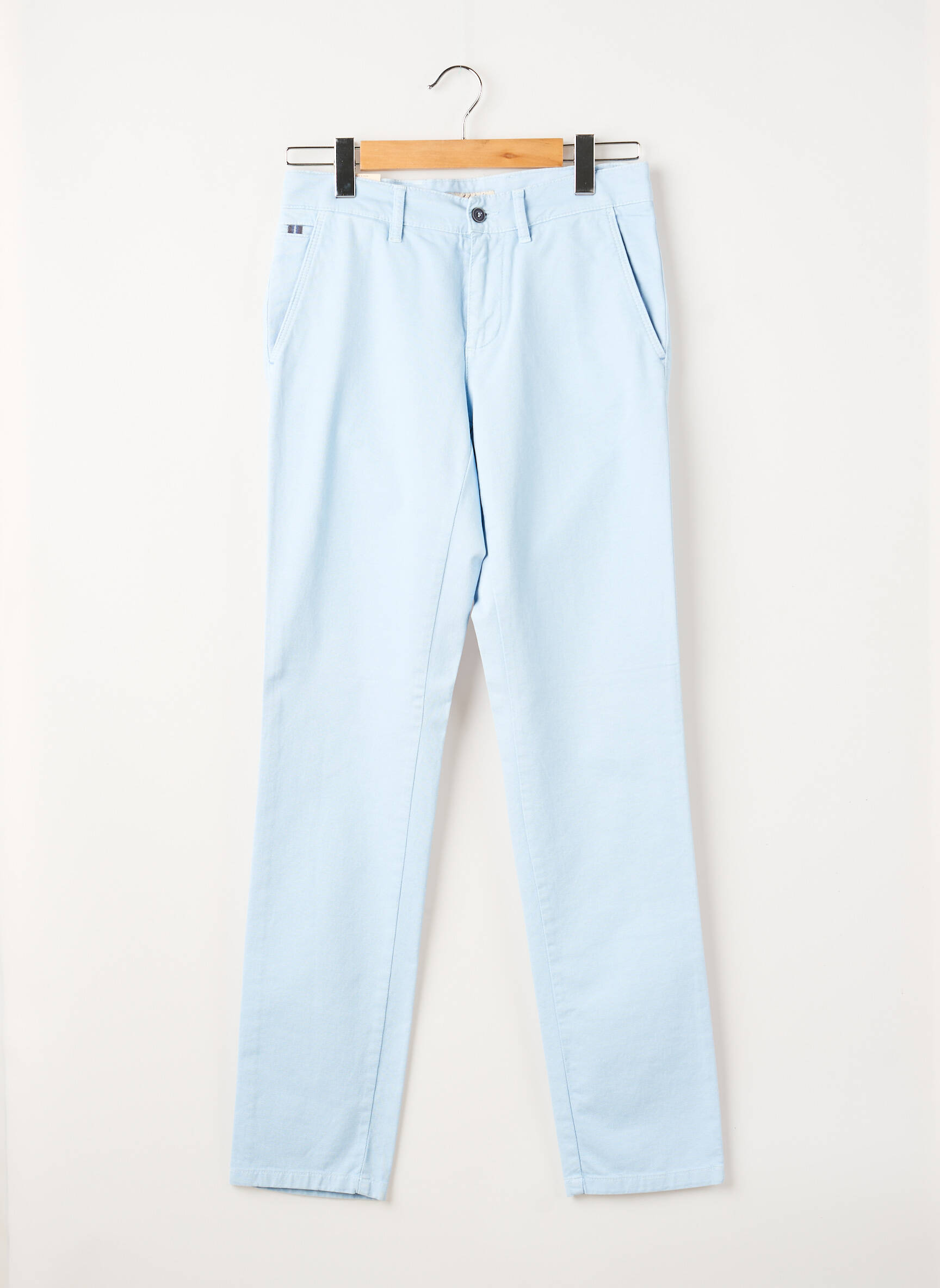 Pantalon chino țesătură poplin mărime normală albastru LCDN bărbat