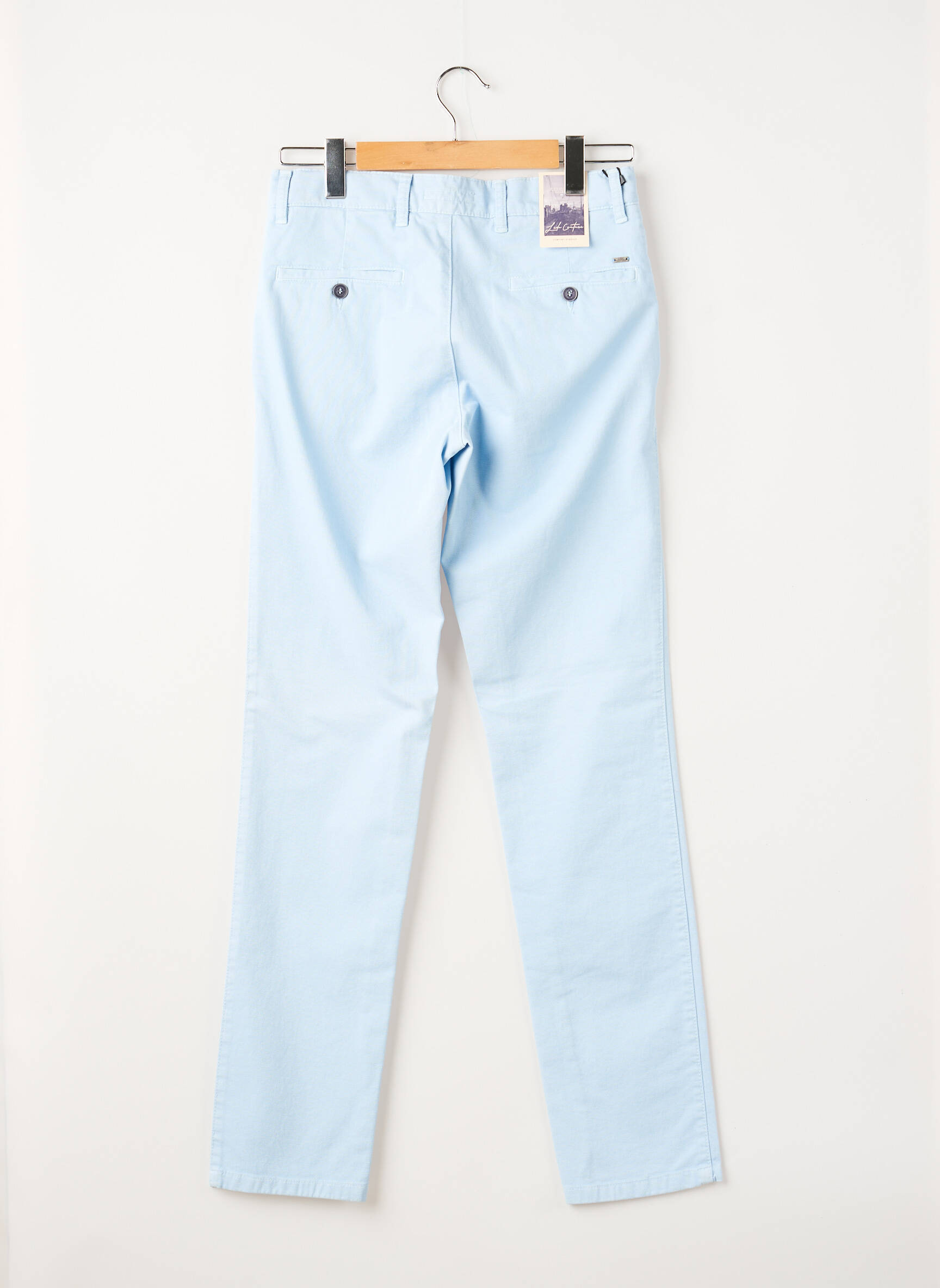 Pantalon chino țesătură poplin mărime normală albastru LCDN bărbat