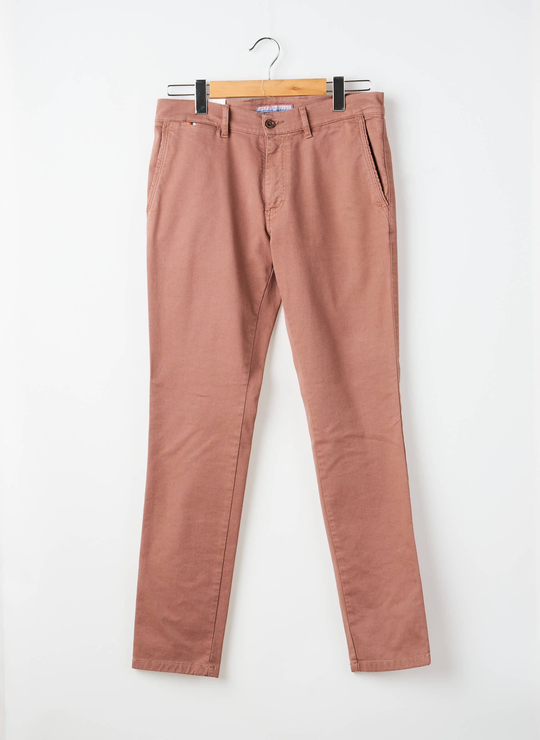 Pantalon chino țesătură poplin mărime normală roz LCDN bărbat
