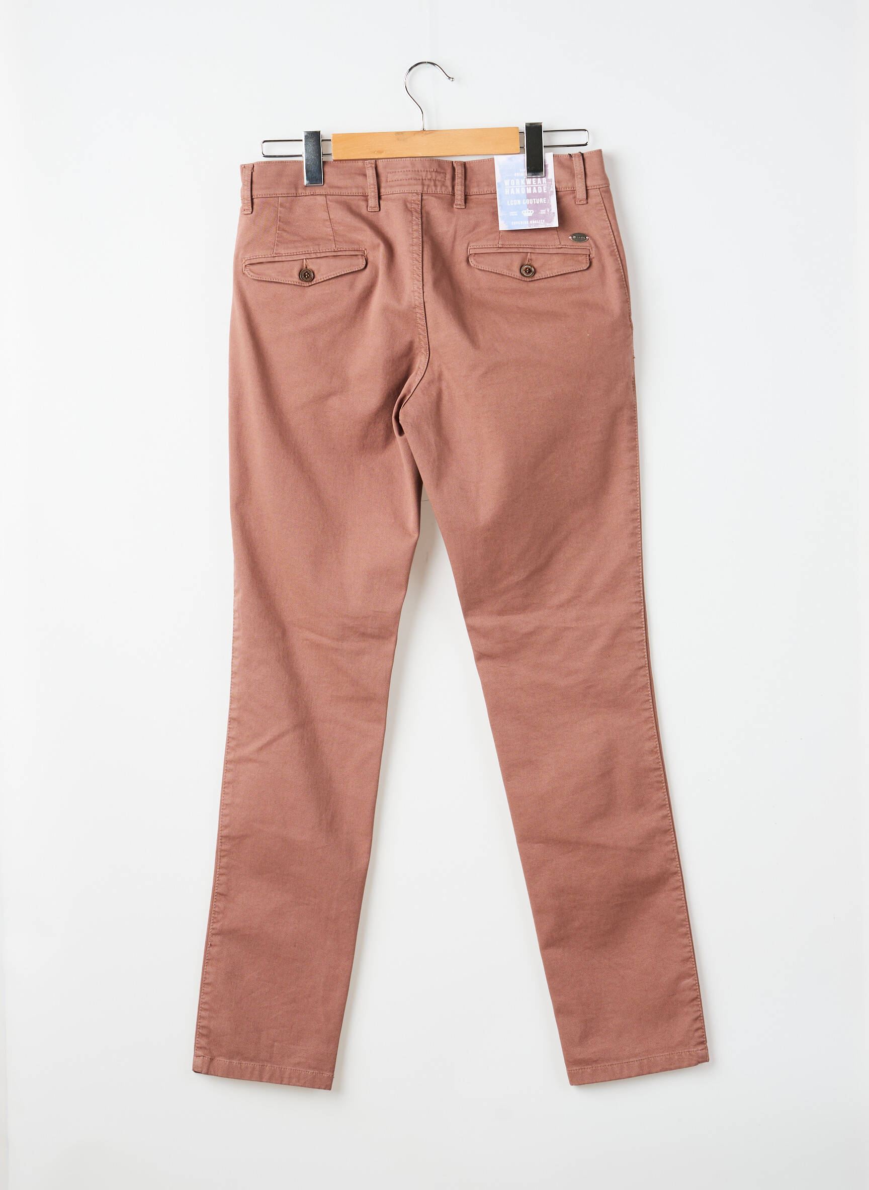 Pantalon chino țesătură poplin mărime normală roz LCDN bărbat