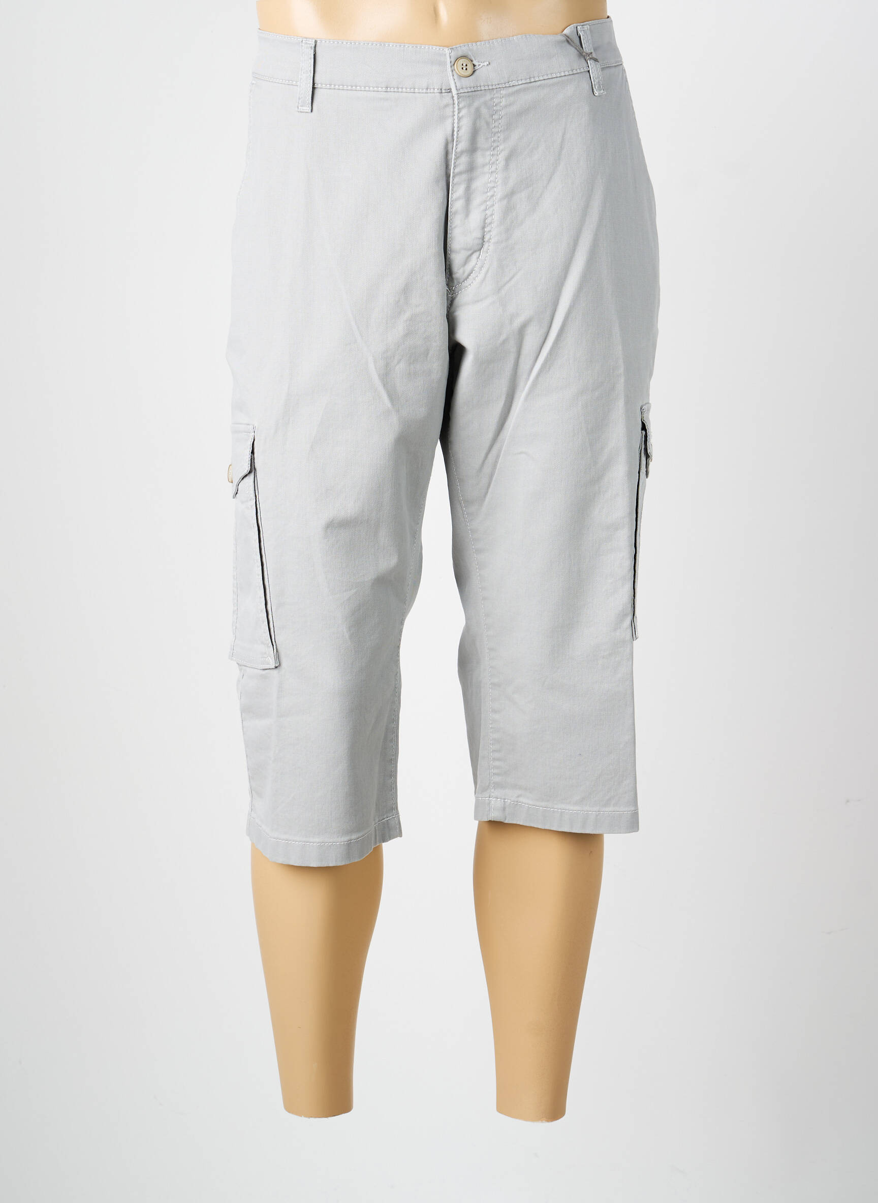 Pantalon trei sferturi țesătură poplin mărime normală gri PIONEER bărbat
