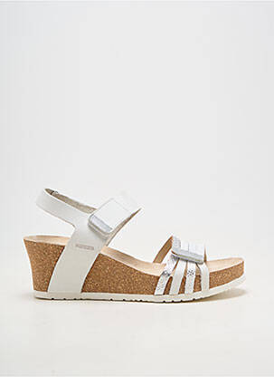 Sandale/pantofi decupați material neted toc de 7 la 9 cm alb MEPHISTO femeie