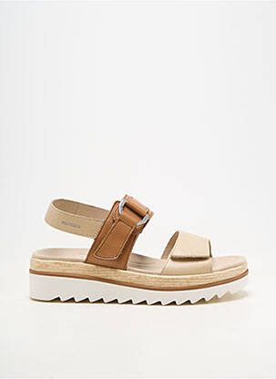 Sandale/pantofi decupați material neted toc de 4 la 6 cm bej MEPHISTO femeie