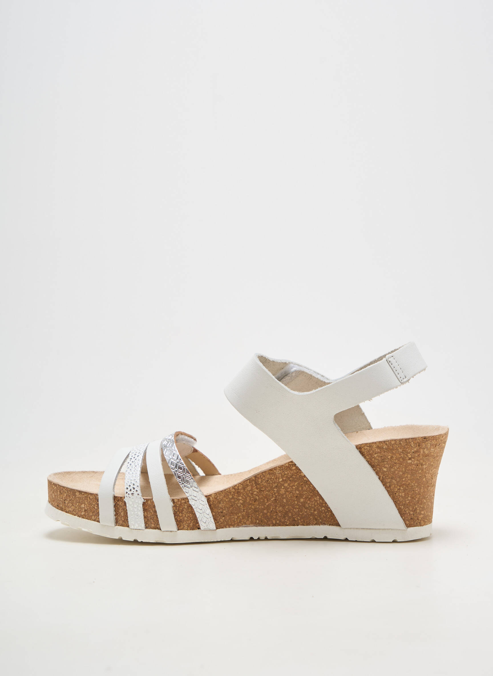 Sandale/pantofi decupați material neted toc de 7 la 9 cm alb MEPHISTO femeie