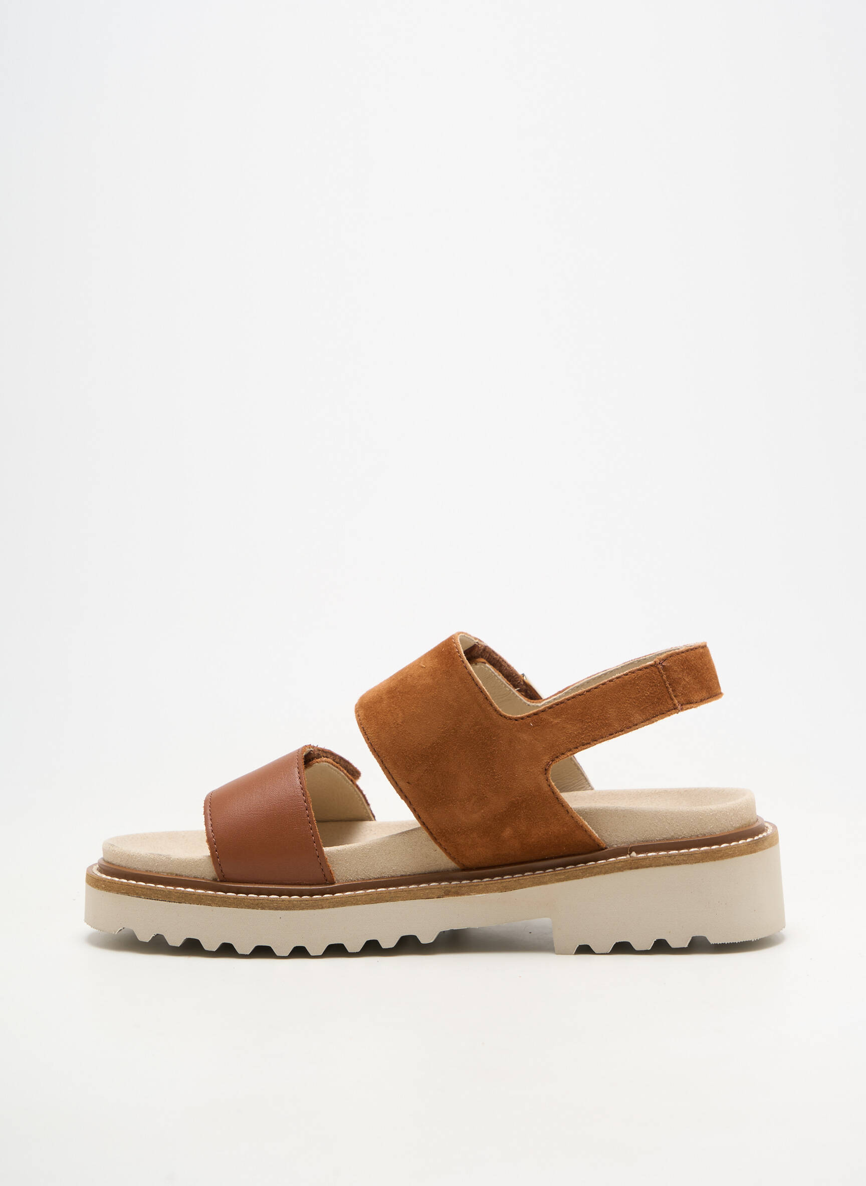 Sandale/pantofi decupați material neted toc de 4 la 6 cm maro MEPHISTO femeie