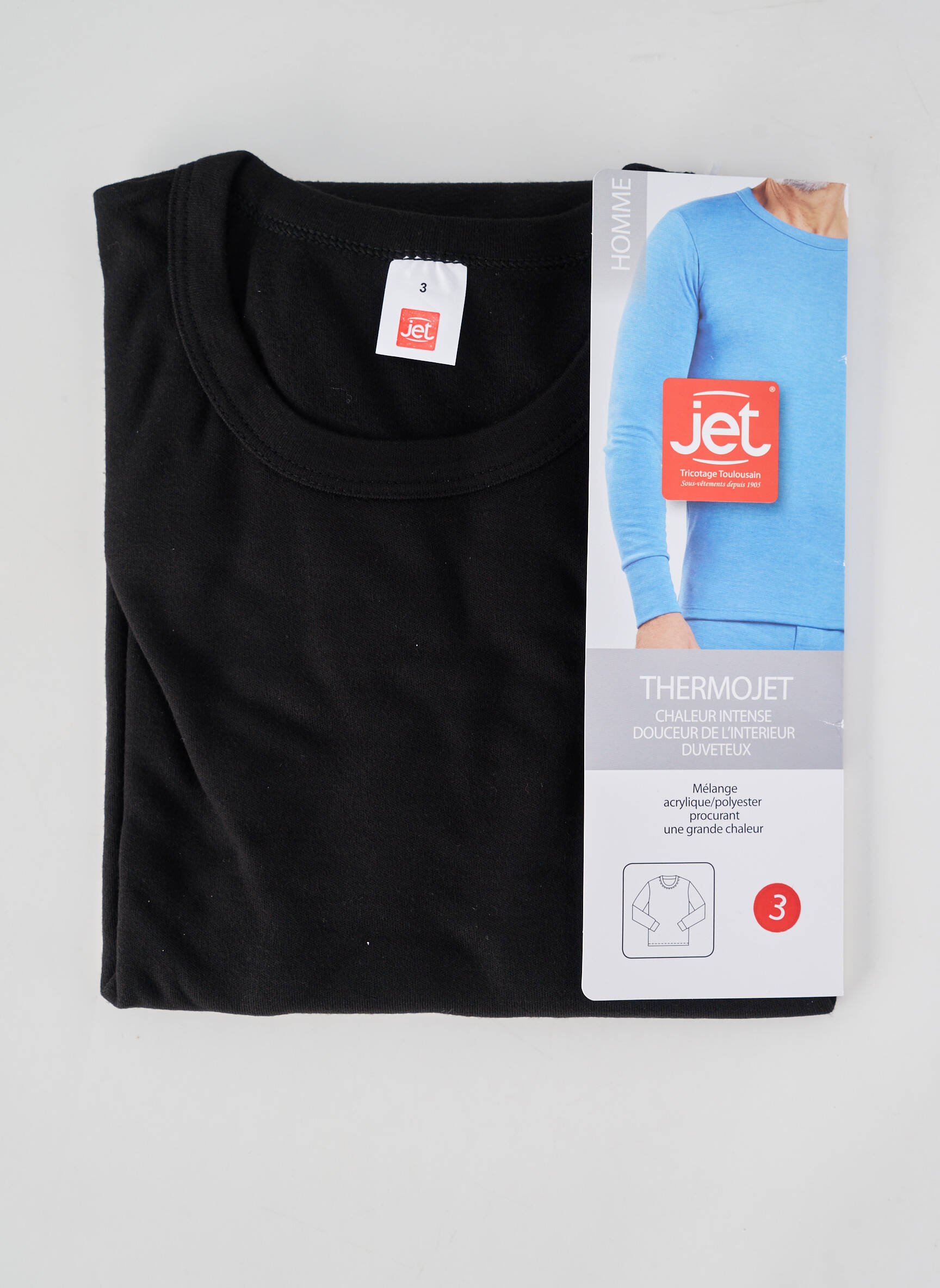 Tricou croială cambrată mâneci lungi negru JET bărbat