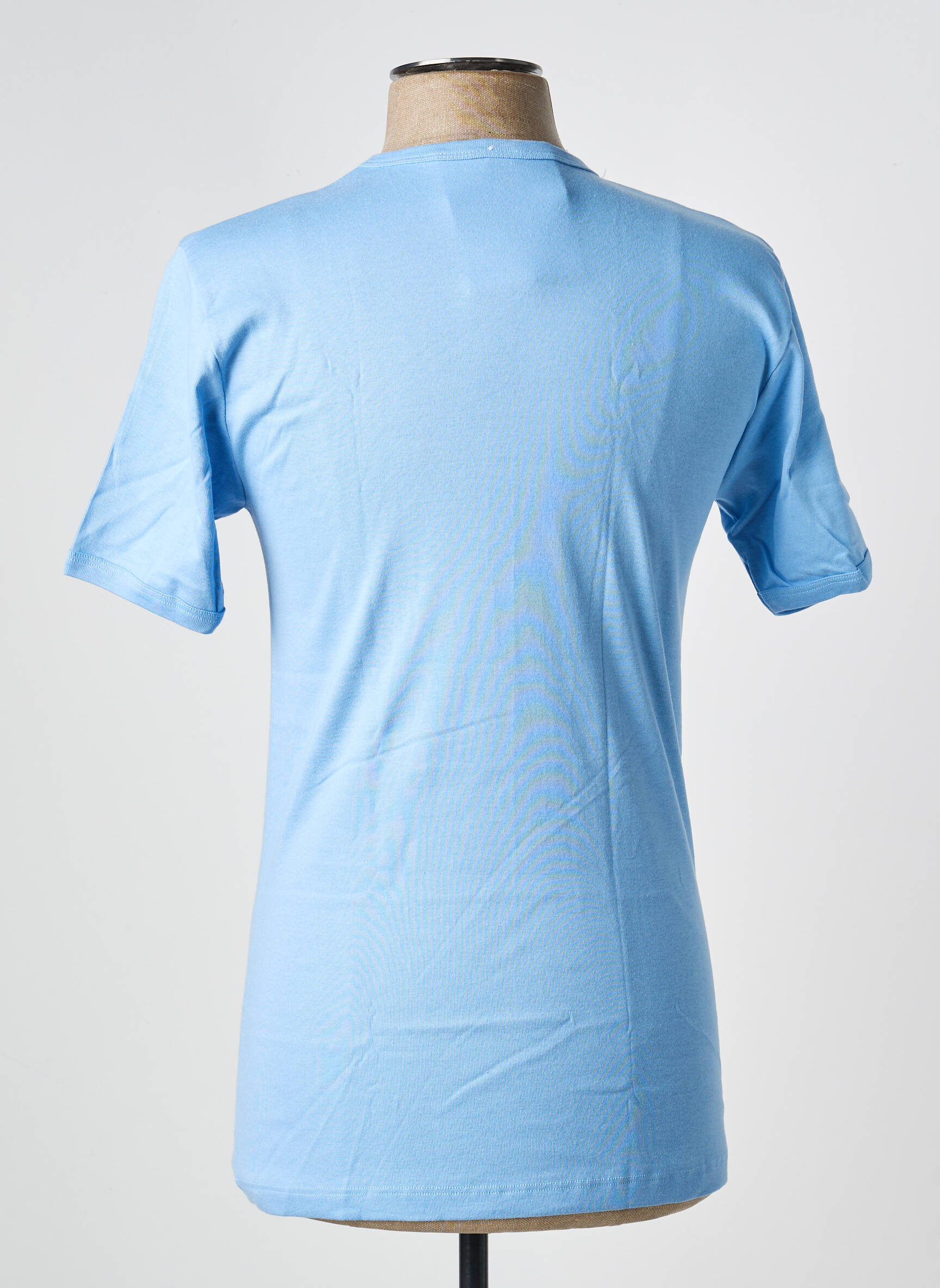 Tricou croială cambrată mâneci scurte albastru JET bărbat