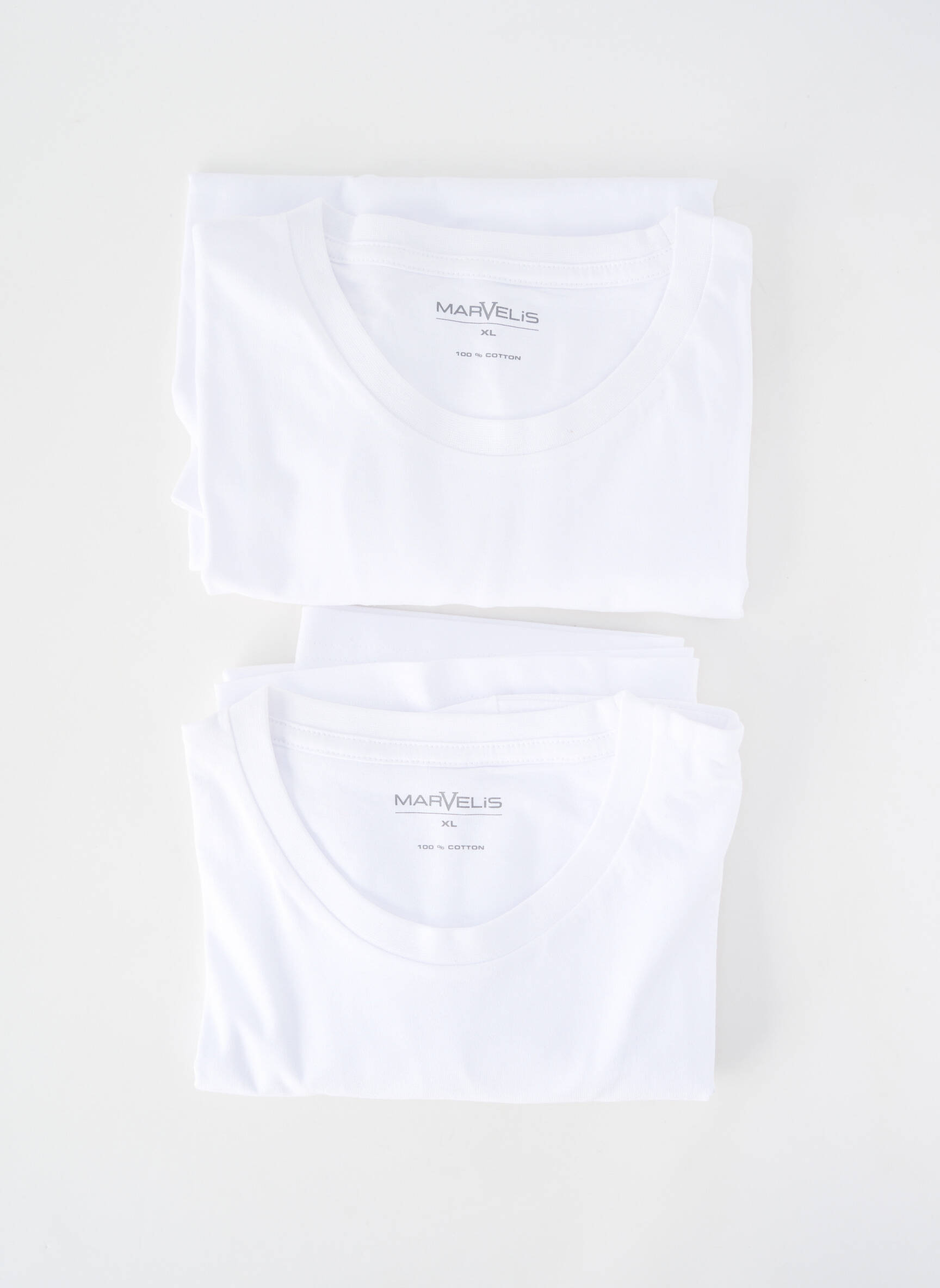 Tricou croială cambrată mâneci scurte alb MARVELIS bărbat
