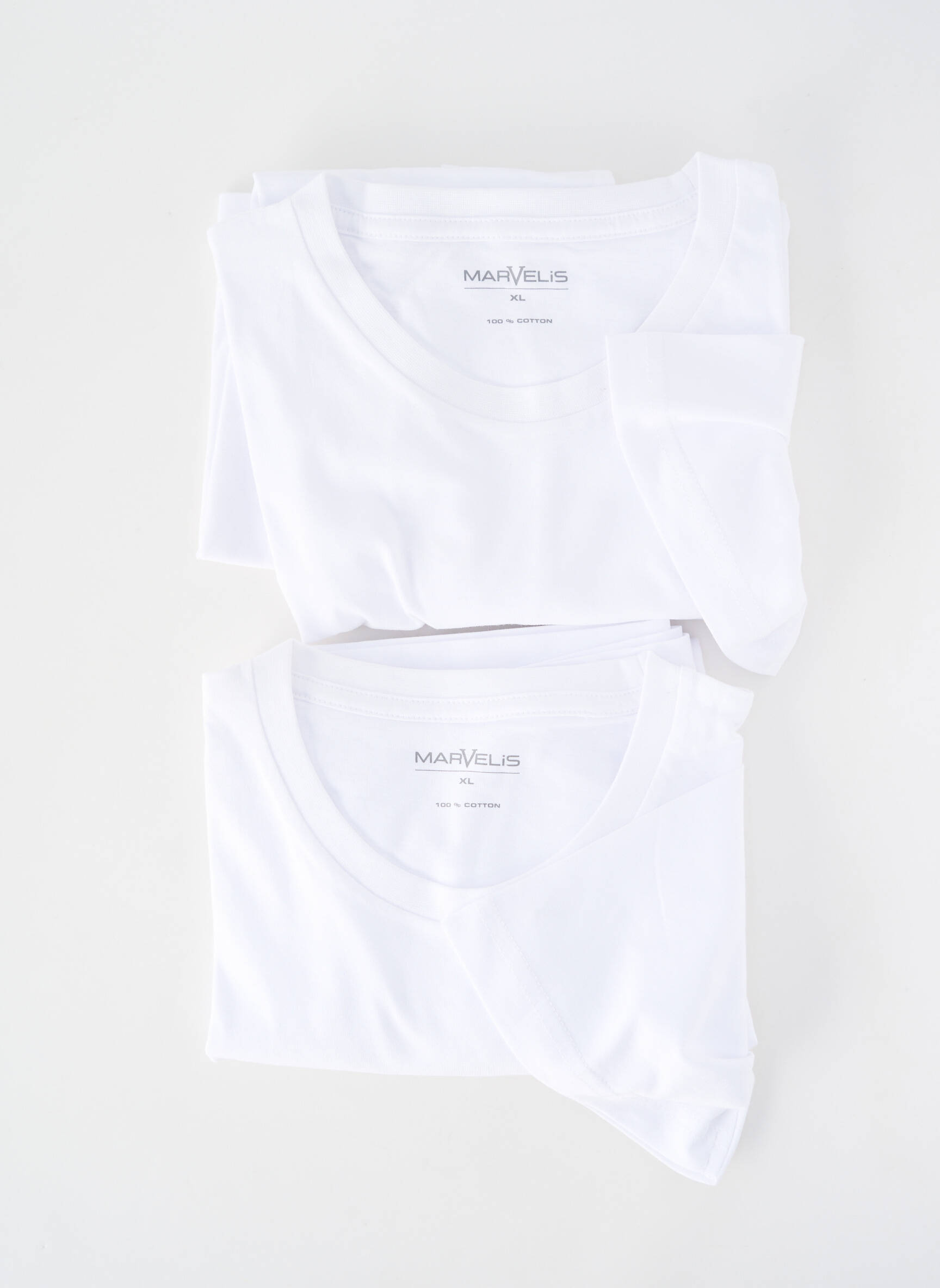 Tricou croială cambrată mâneci scurte alb MARVELIS bărbat