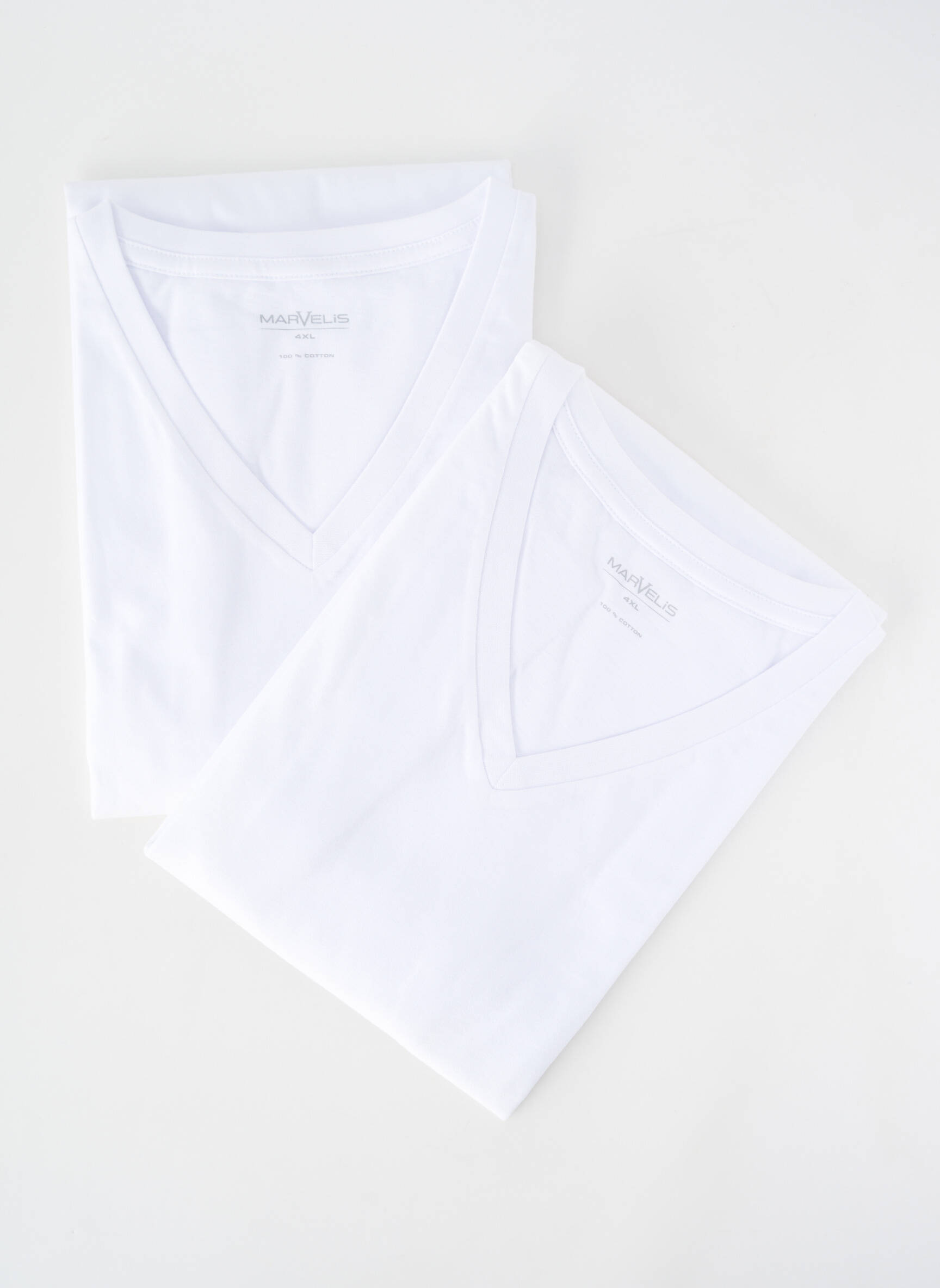 Tricou croială cambrată mâneci scurte alb MARVELIS bărbat