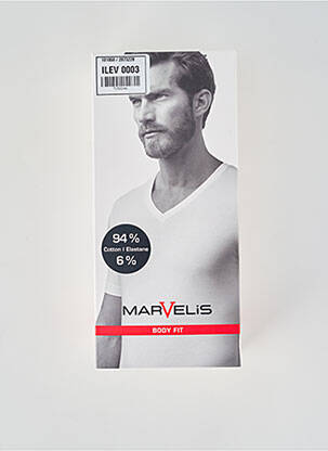Tricou elasticitate mâneci scurte alb MARVELIS bărbat