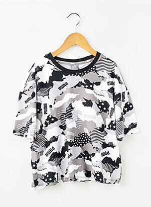 Tricou elasticitate mâneci lungi gri PUMA fată
