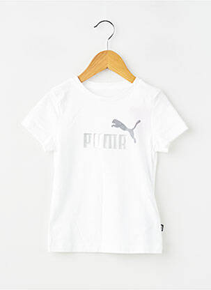 Tricou croială cambrată mâneci scurte alb PUMA fată