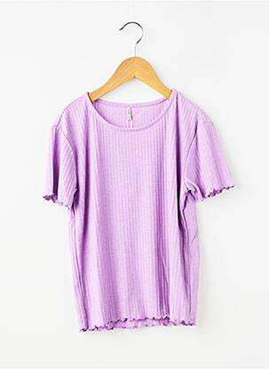 Tricou croială cambrată mâneci scurte violet ONLY fată