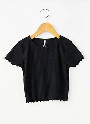 Tricou elasticitate mâneci scurte negru ONLY fată