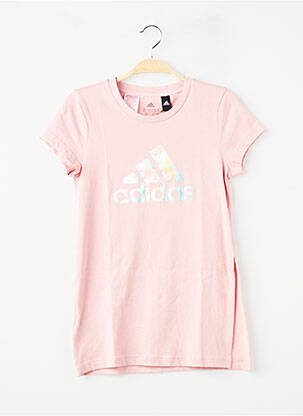 Tricou elasticitate mâneci scurte roz ADIDAS fată
