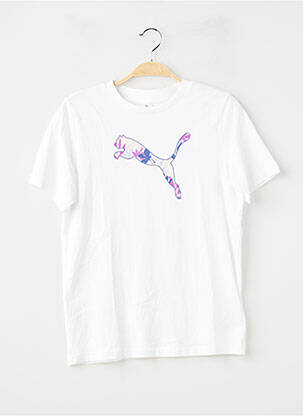 Tricou elasticitate mâneci scurte alb PUMA fată