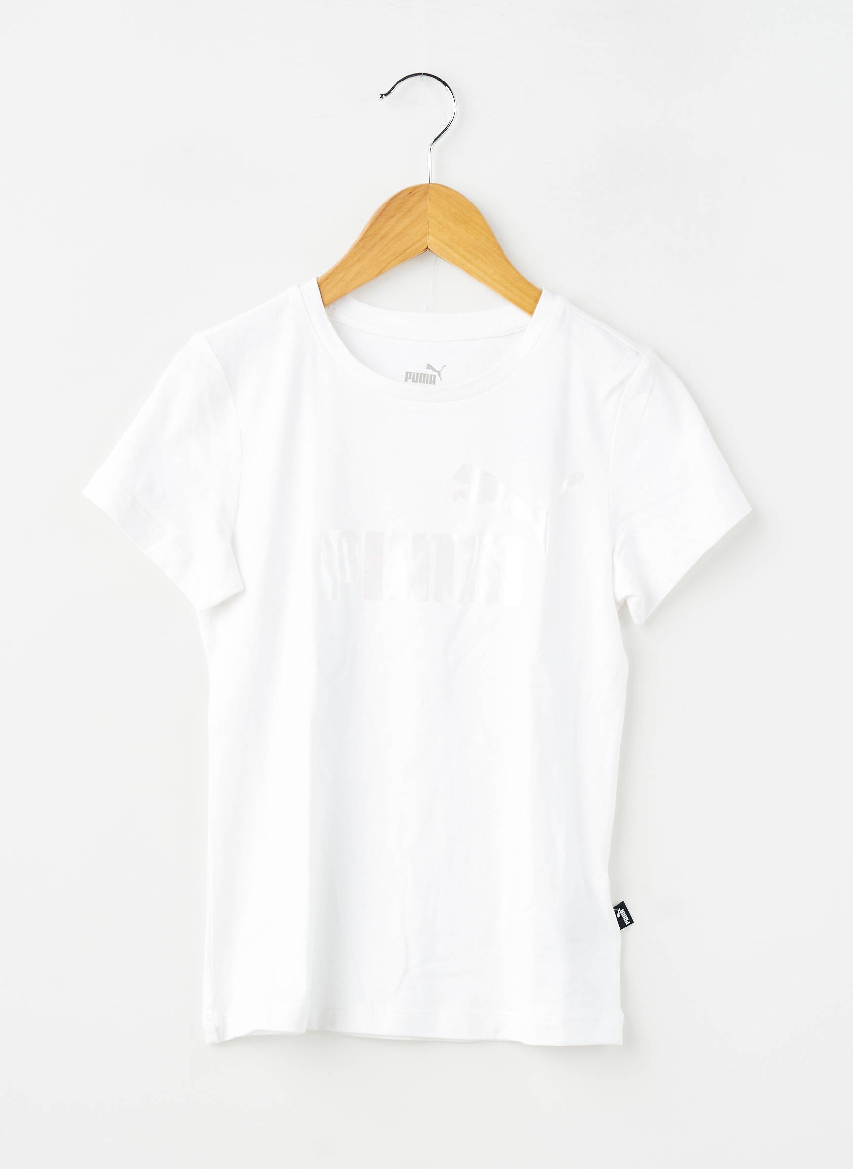 Tricou croială cambrată mâneci scurte alb PUMA fată