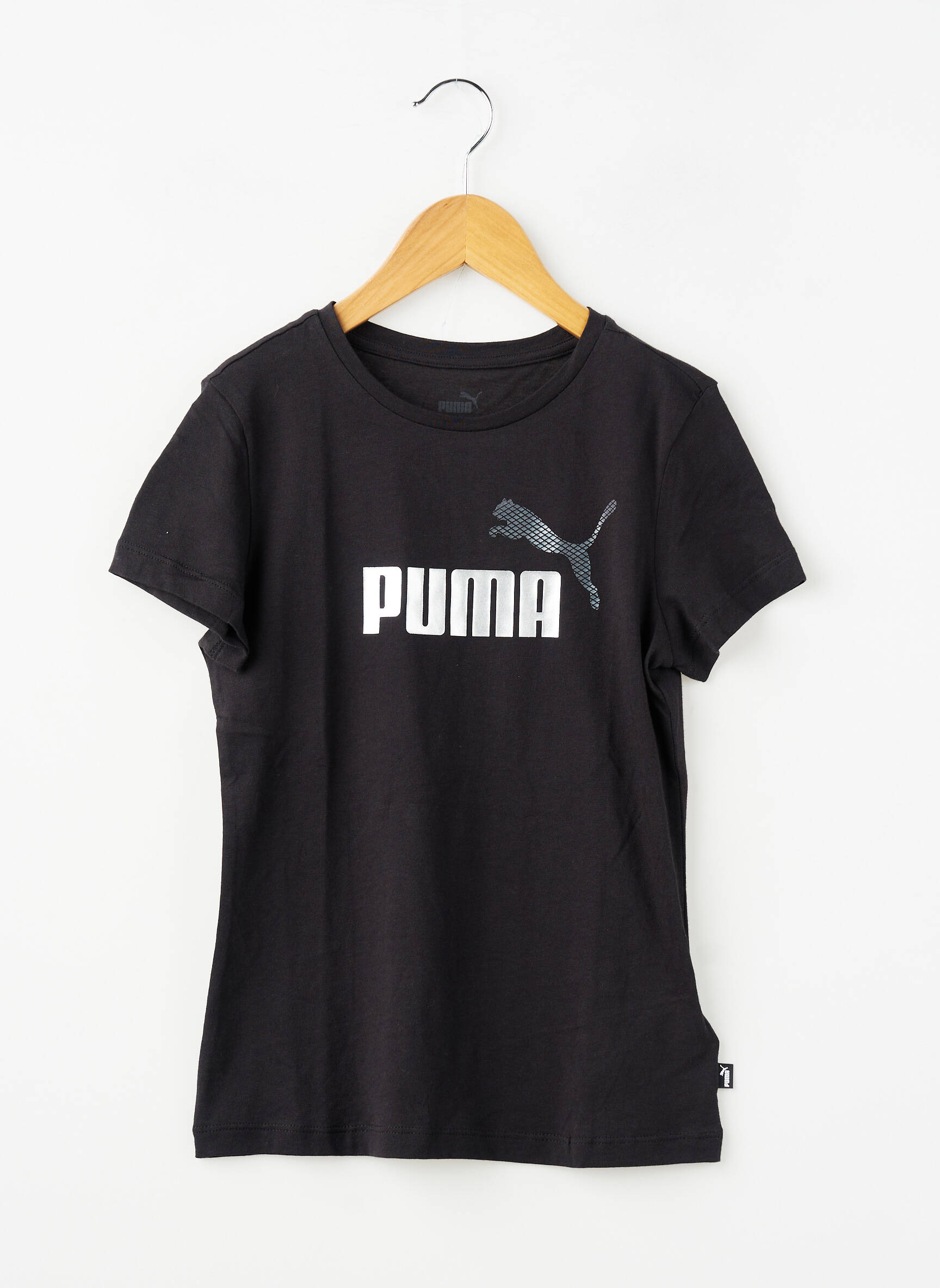 Tricou croială cambrată mâneci scurte negru PUMA fată