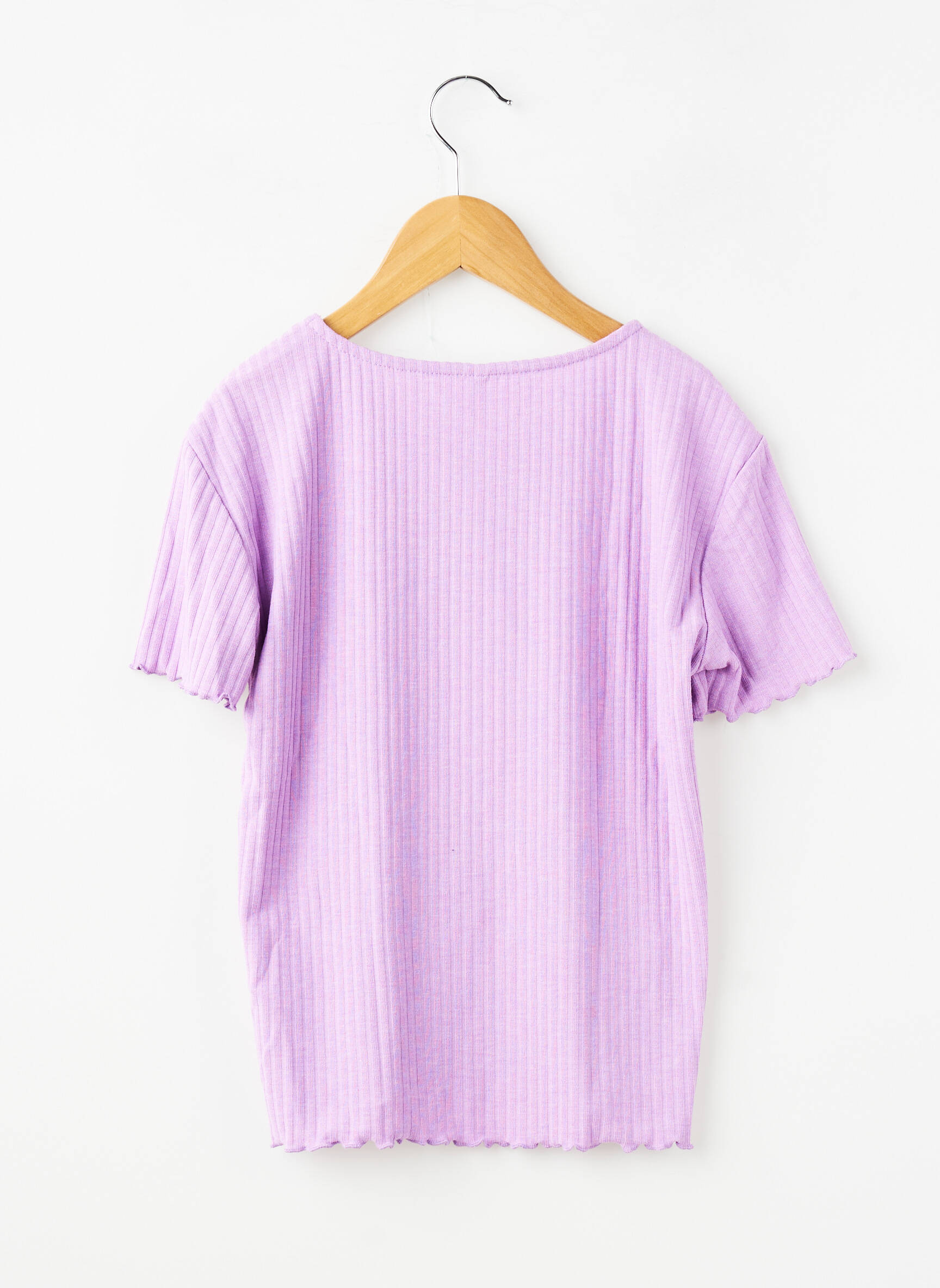 Tricou croială cambrată mâneci scurte violet ONLY fată