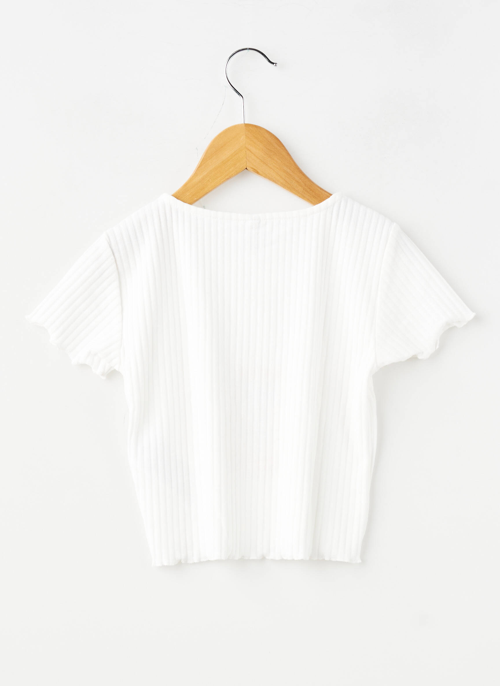 Tricou elasticitate mâneci scurte alb ONLY fată
