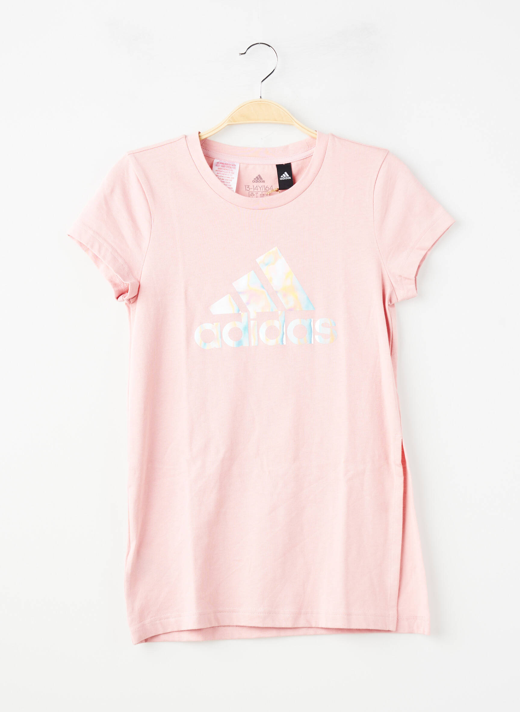 Tricou elasticitate mâneci scurte roz ADIDAS fată