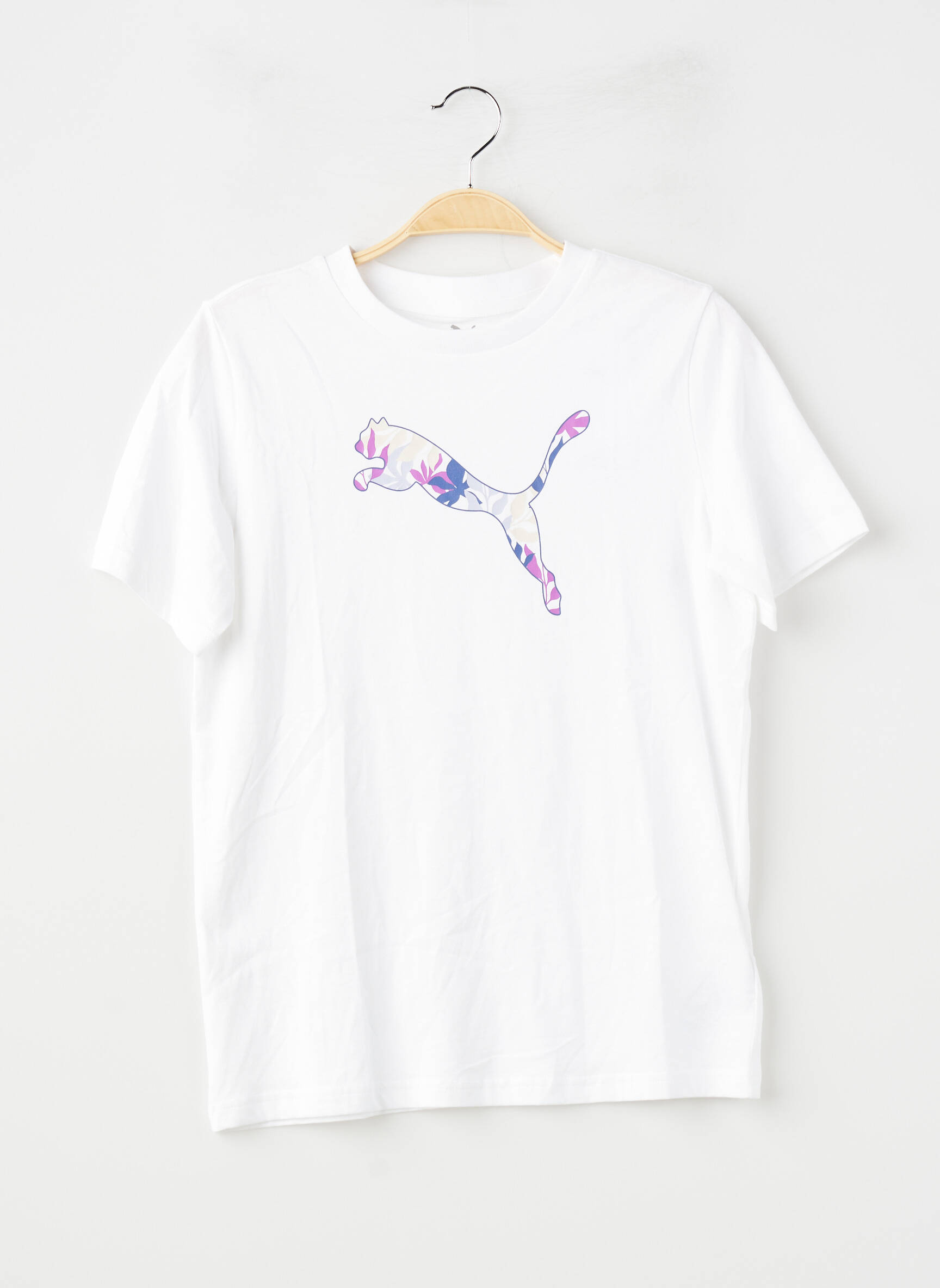 Tricou elasticitate mâneci scurte alb PUMA fată