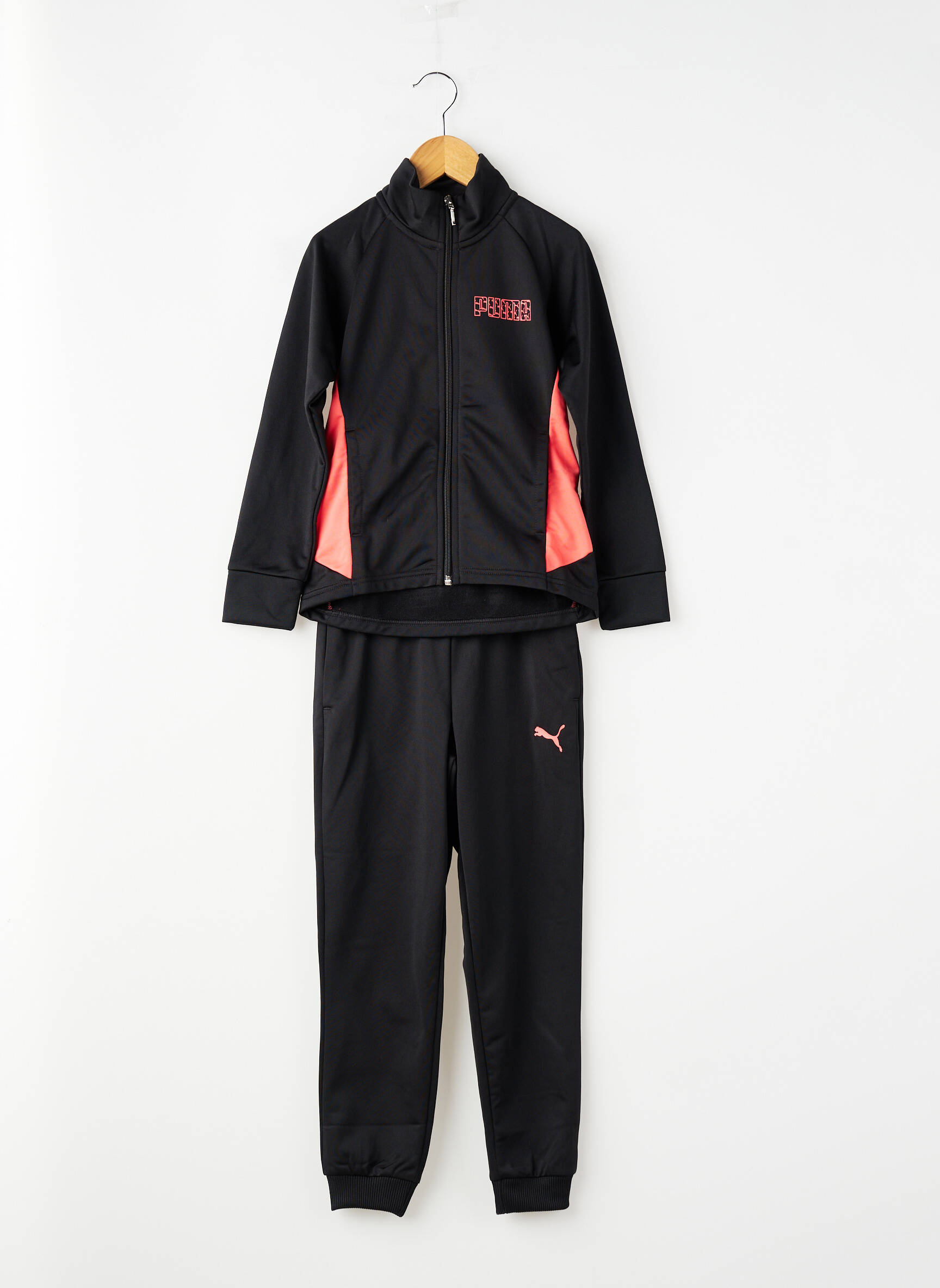 Set pantaloni mâneci lungi negru PUMA fată