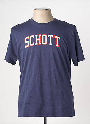 Tricou croială cambrată mâneci scurte albastru SCHOTT bărbat