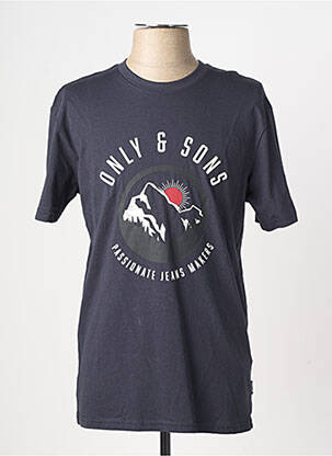 Tricou croială cambrată mâneci scurte albastru ONLY & SONS bărbat