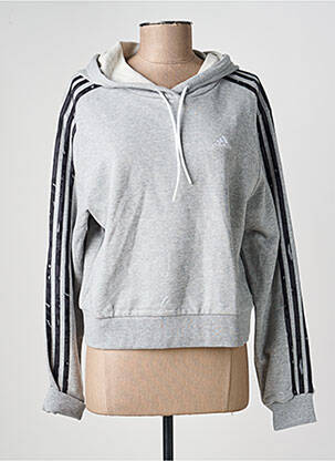 Hanorac cu glugă mâneci lungi mâneci lungi gri ADIDAS femeie